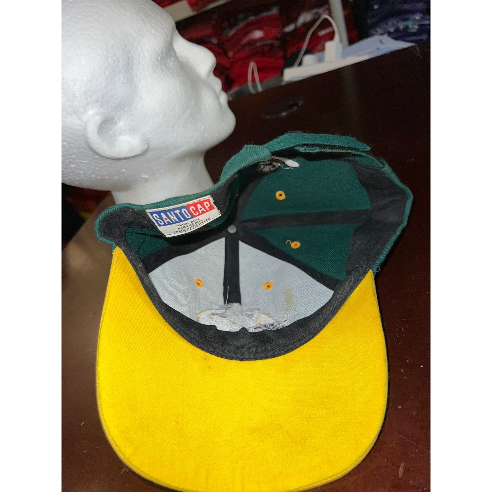 Vintage Vintage Cowboy Hat 100% Cowboy Horse TX Texas Green Cap Size ONE SIZE - 6 Thumbnail