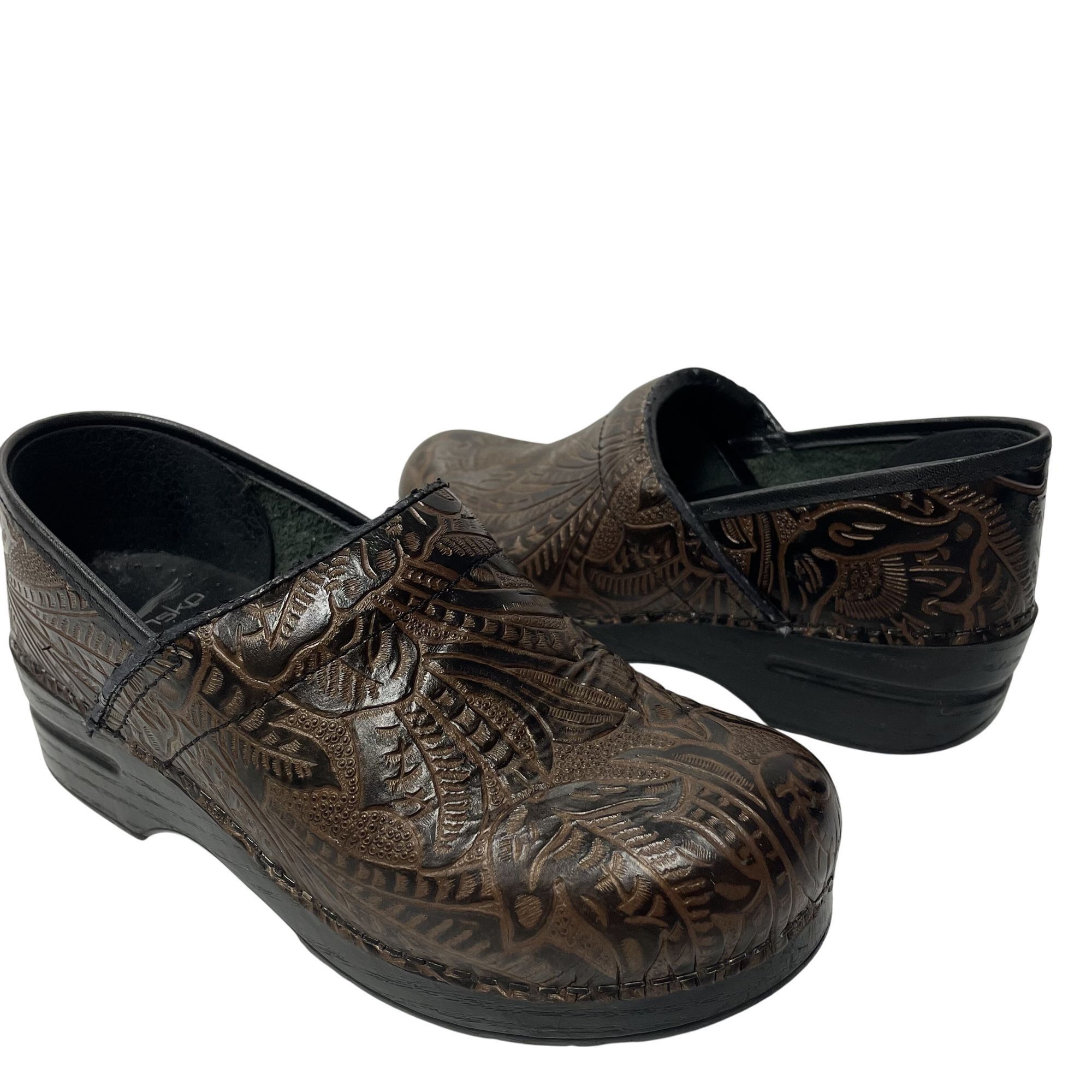 Dansko Dansko ANTIQUE TOOLED Leather Clogs Professional Shoes Size US 9 / IT 39 - 2 Thumbnail