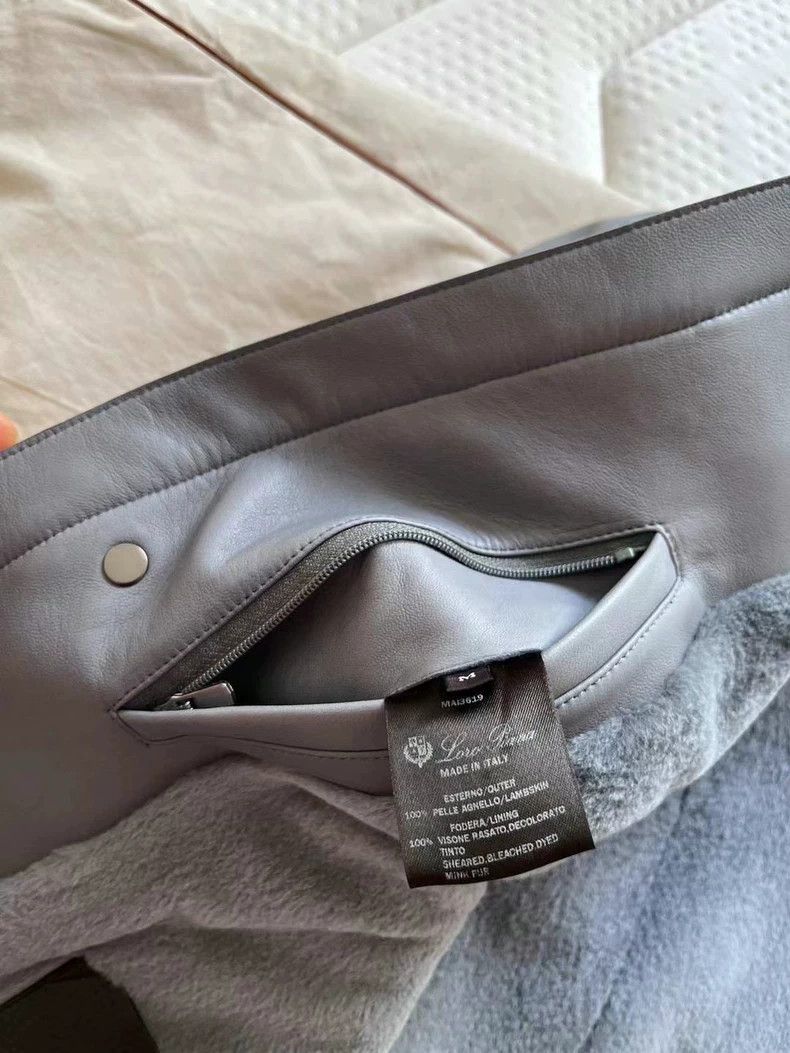 Loro Piana LORO PIANA Men's smog gray lamb leather jacket, mink linin Size US M / EU 48-50 / 2 - 4 Thumbnail
