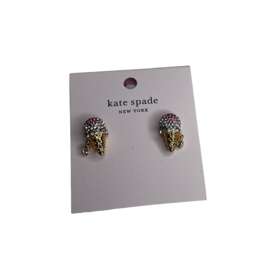 Kate Spade Kate Spade Ice Cream Sundae Earrings Gold Tone K6900 Novelty Size ONE SIZE - 1 Thumbnail