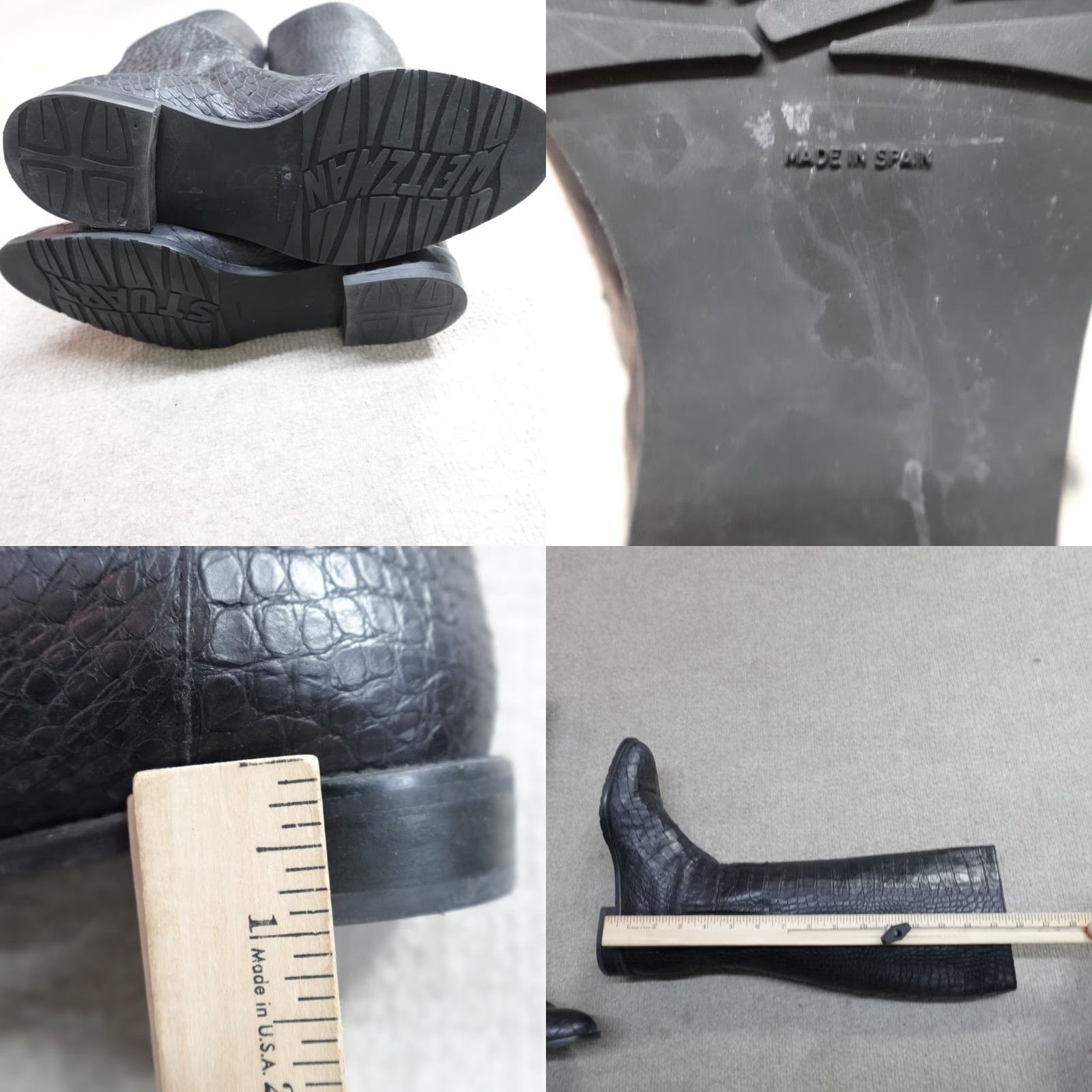 Stuart Weitzman Stuart Weitzman Boots 7.5 Black Crocodile Embossed Equestrian Over the Knee Riding Boot Womens 7.5 Black Leather Synthetic Outsole Fall Winter Size US 8 / IT 38 - 8 Thumbnail