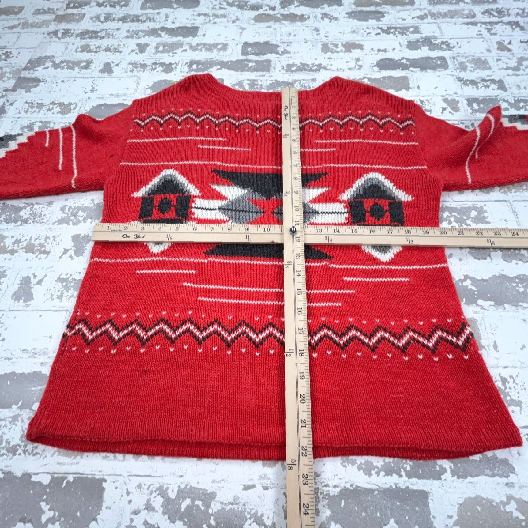 Ralph Lauren Lauren Ralph Lauren Sweater Women Small Red Aztec Southwestern Tribal Knit LRL Size S / US 4 / IT 40 - 7 Thumbnail