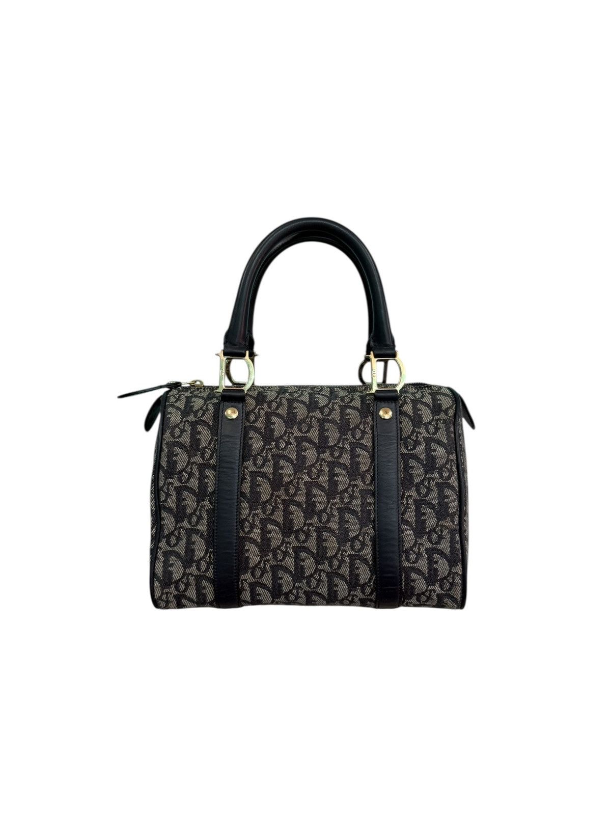 Authentic Christian Dior Monogram Mini Boston Bag in Blue, Women's