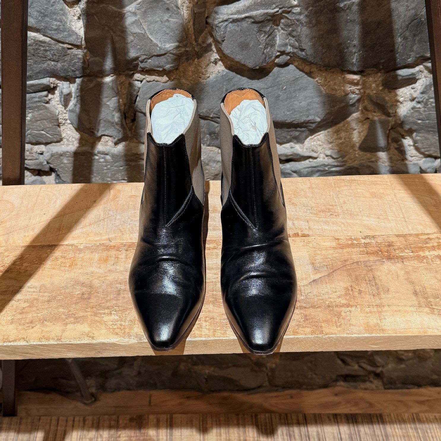 Celine Céline SS18 Black Leather Chelsea Boots Size US 5 / IT 35 - 3 Thumbnail