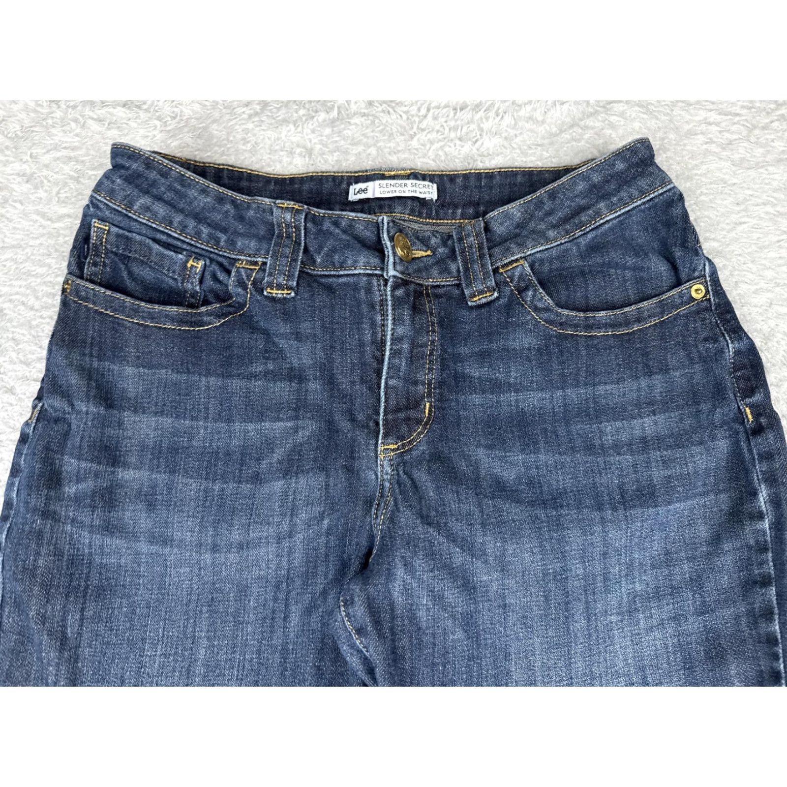 Lee LEE Jeans Slender Secret Straight Womens 8 Short Medium Wash Blue Stretch 28x28 Variety 5-Pocket Denim Regular Rise Mid 90s Womens Size 30" / US 8 / IT 44 - 4 Thumbnail
