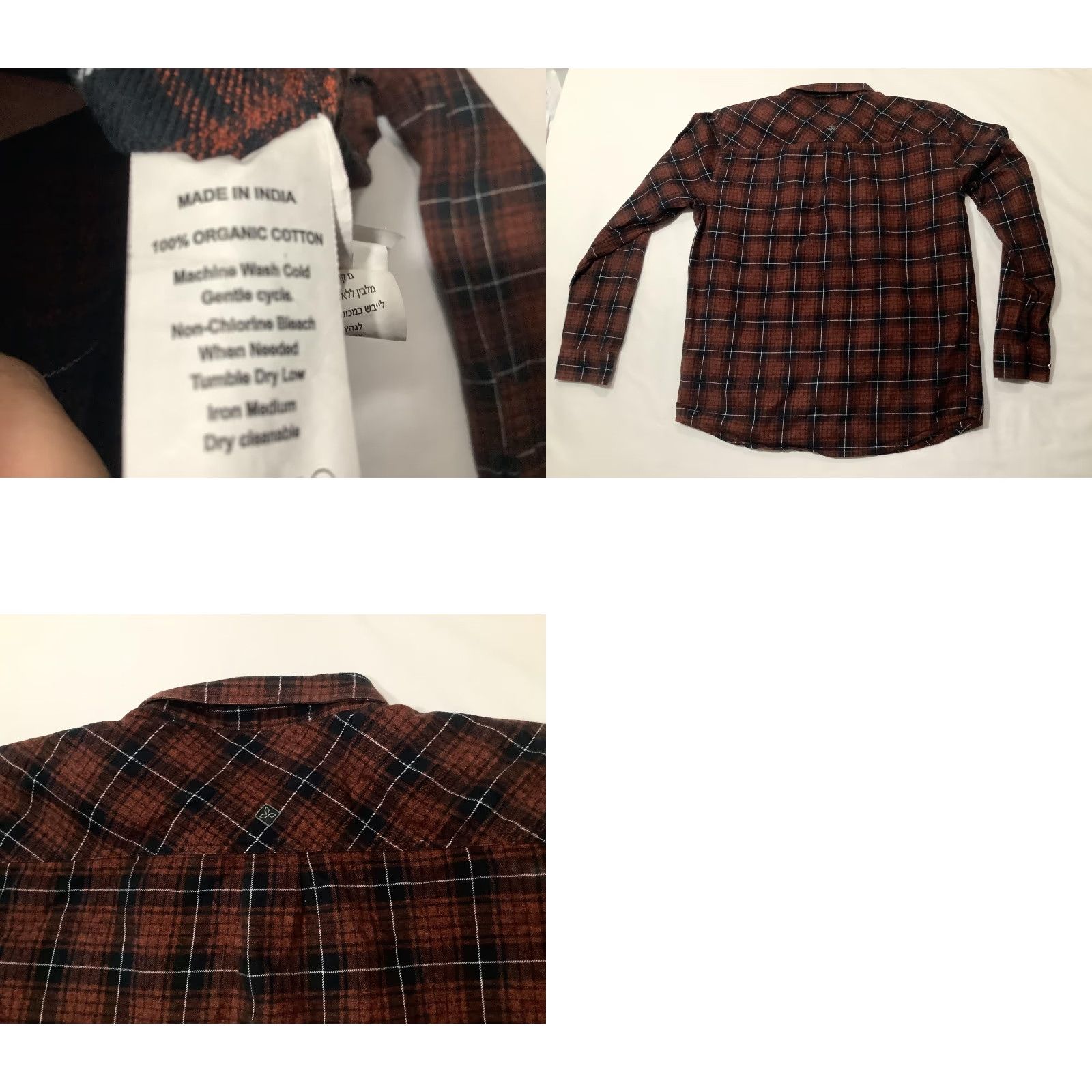 Prana prAna Shirt Mens XL Red Black Plaid Flannel Button Up Long Sleeve Organic Cotton Size US XL / EU 56 / 4 - 8 Thumbnail