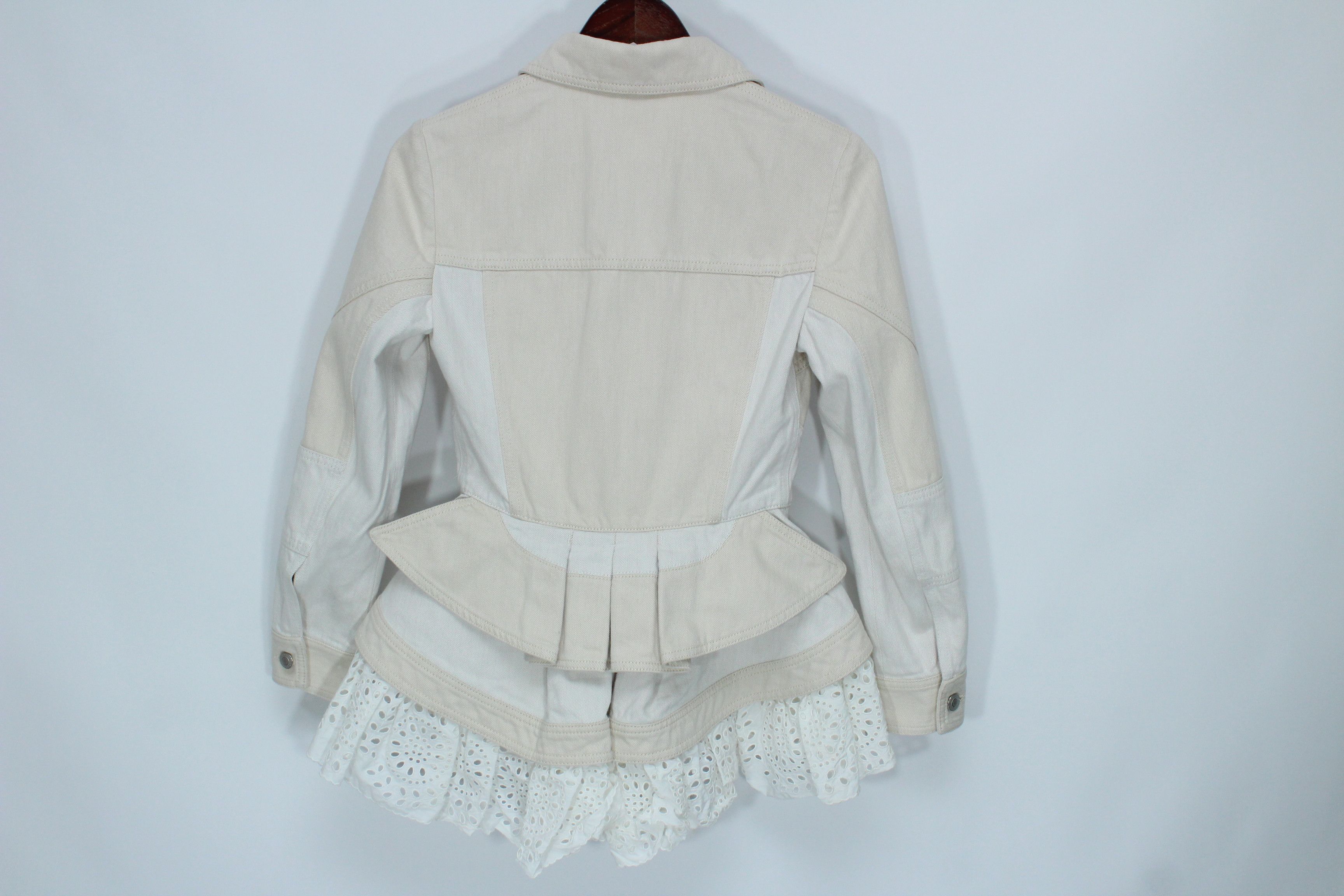 Alexander McQueen Alexander McQueen Ruffled Peplum Lace Denim Jacket IT 40 Size S / US 4 / IT 40 - 5 Thumbnail