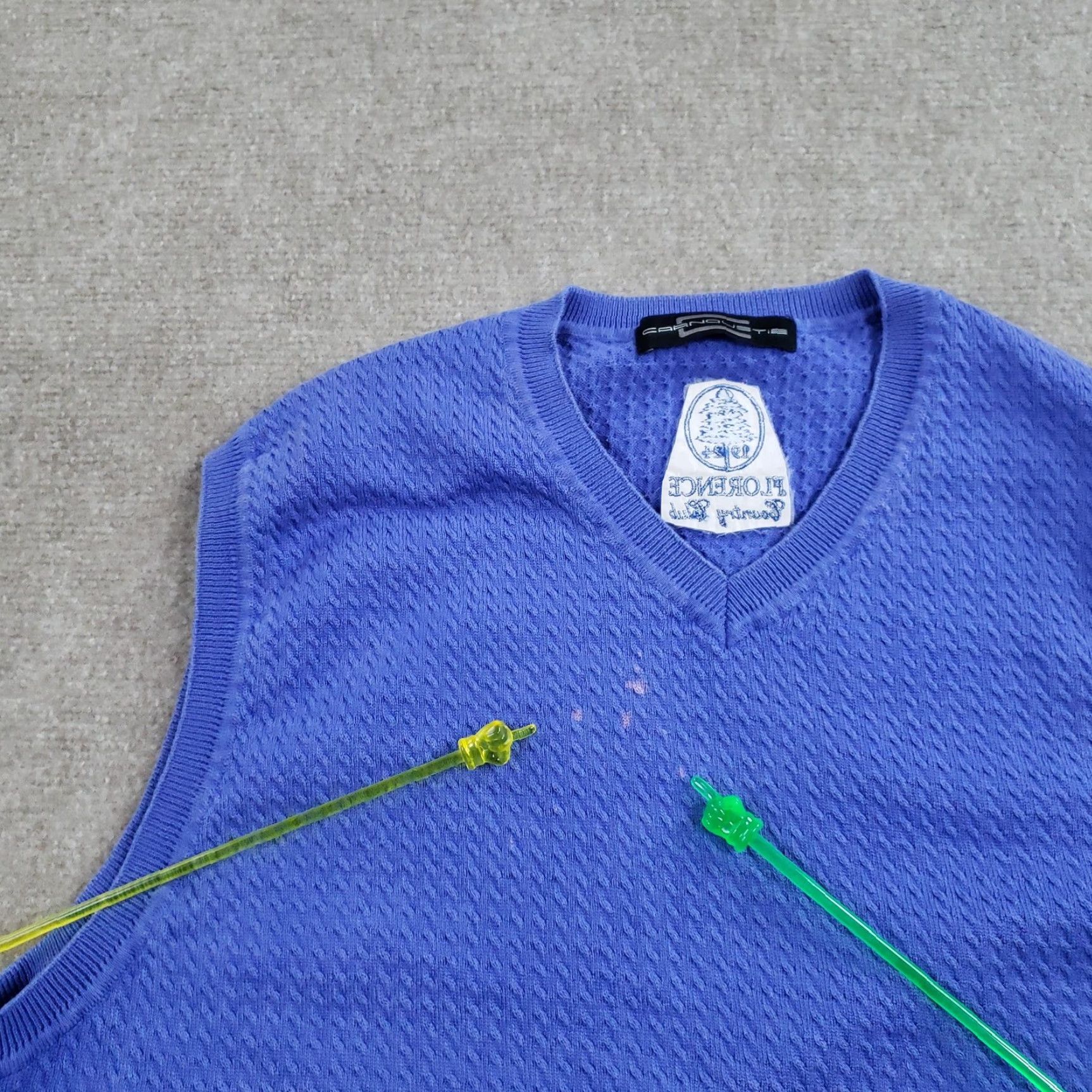 Vintage VINTAGE Carnoustie Sweater Vest Mens XL Blue Cotton V-Neck Knit - Embroidered Logo Florence Country Club Golf ZZ Size US XL / EU 56 / 4 - 7 Thumbnail