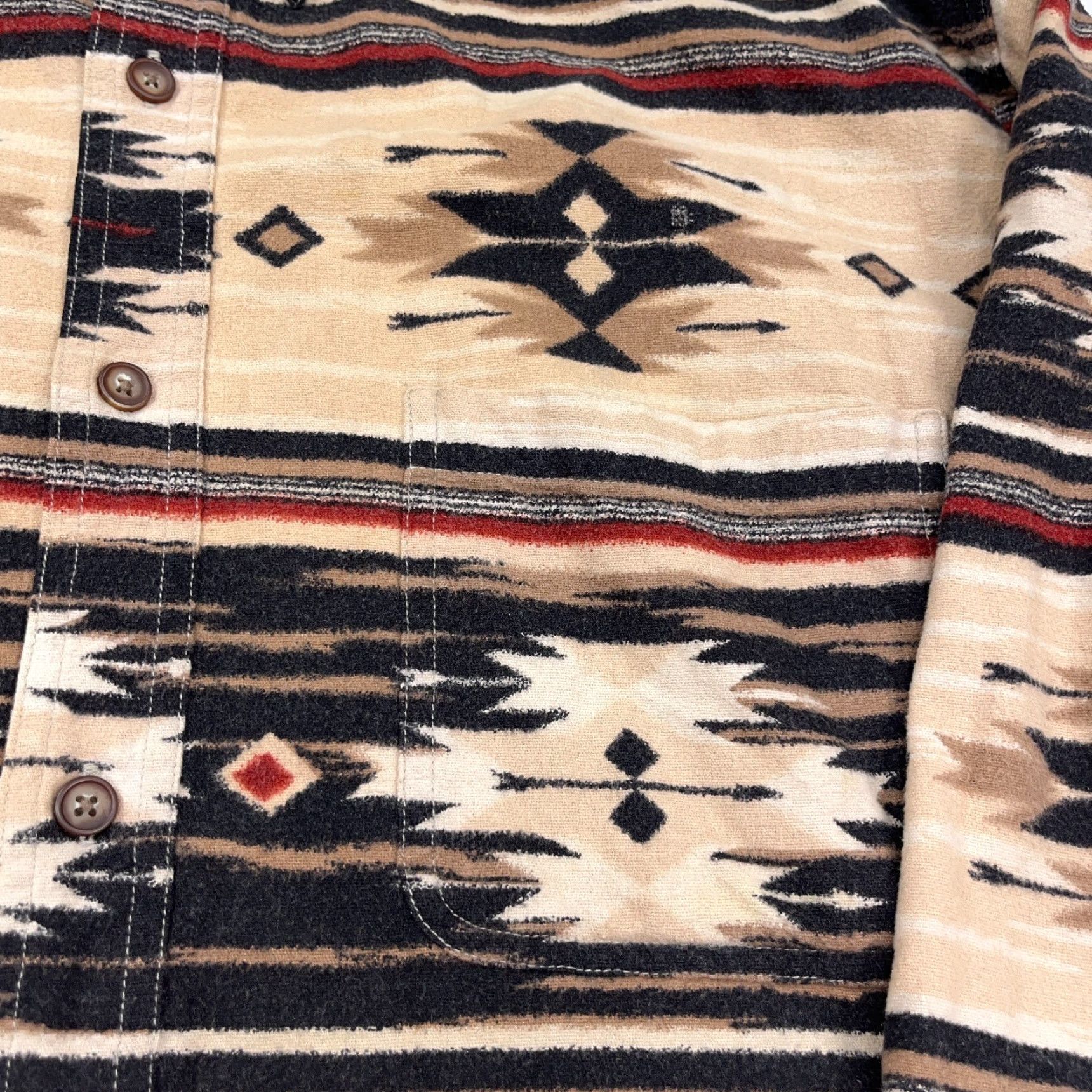 CLOT Woods & Water Shirt Men L Brown Button Up Chamois Cotton Aztec Southwestern Geometric Size US L / EU 52-54 / 3 - 3 Thumbnail