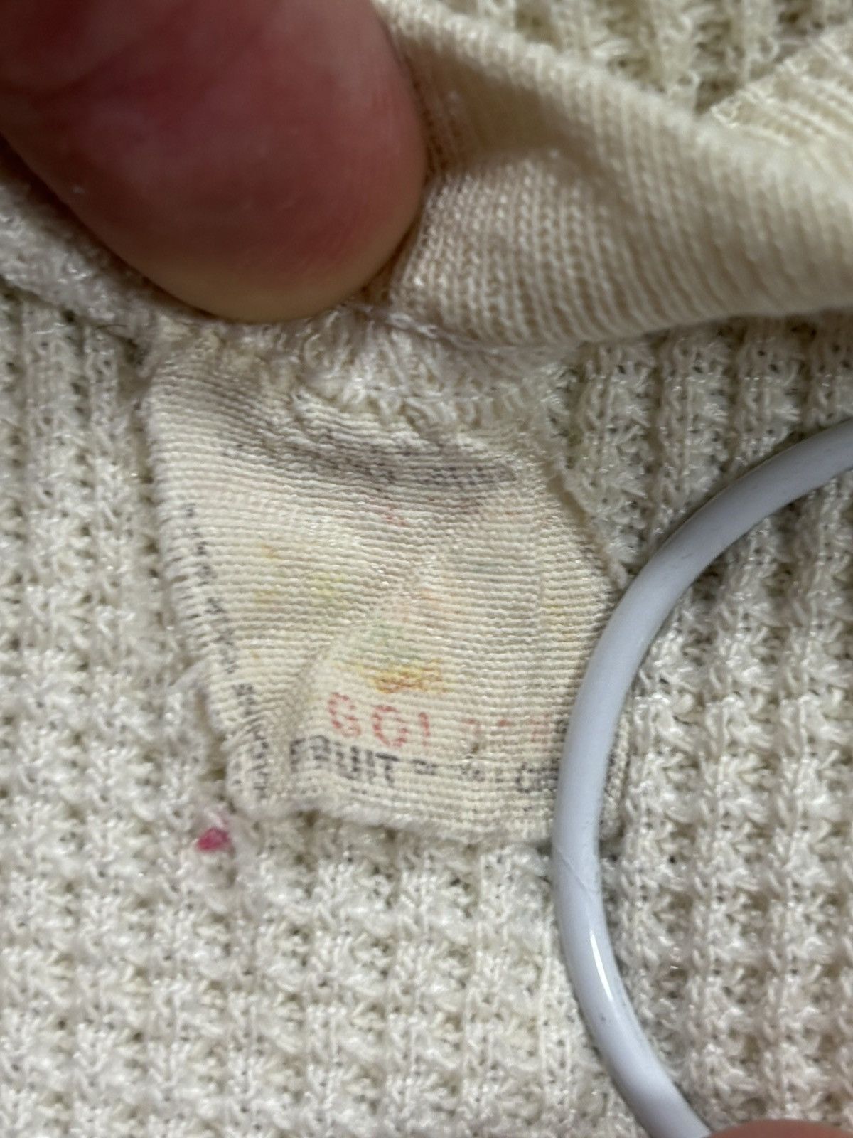 Vintage 1970s Thermal True Vintage Fruit of the Loom Blank Waffle Size US S / EU 44-46 / 1 - 4 Thumbnail
