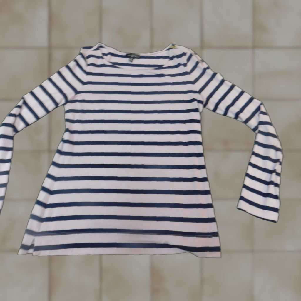 Vintage The Limited Blouse M Striped Purple Zipper Crew Neck Long Sleeve Women’s Regular Polyester Rayon Breathable Casual Vintage No Size M / US 6-8 / IT 42-44 - 1 Thumbnail