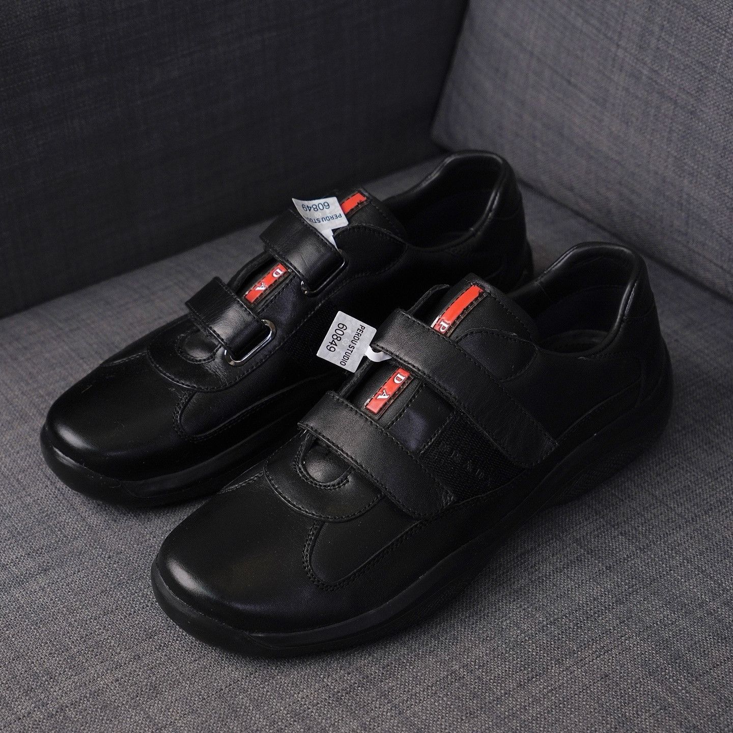 Prada PRADA Velcro Leather Sneakers Size 9.5 Size US 9.5 / EU 42-43 - 1 Thumbnail