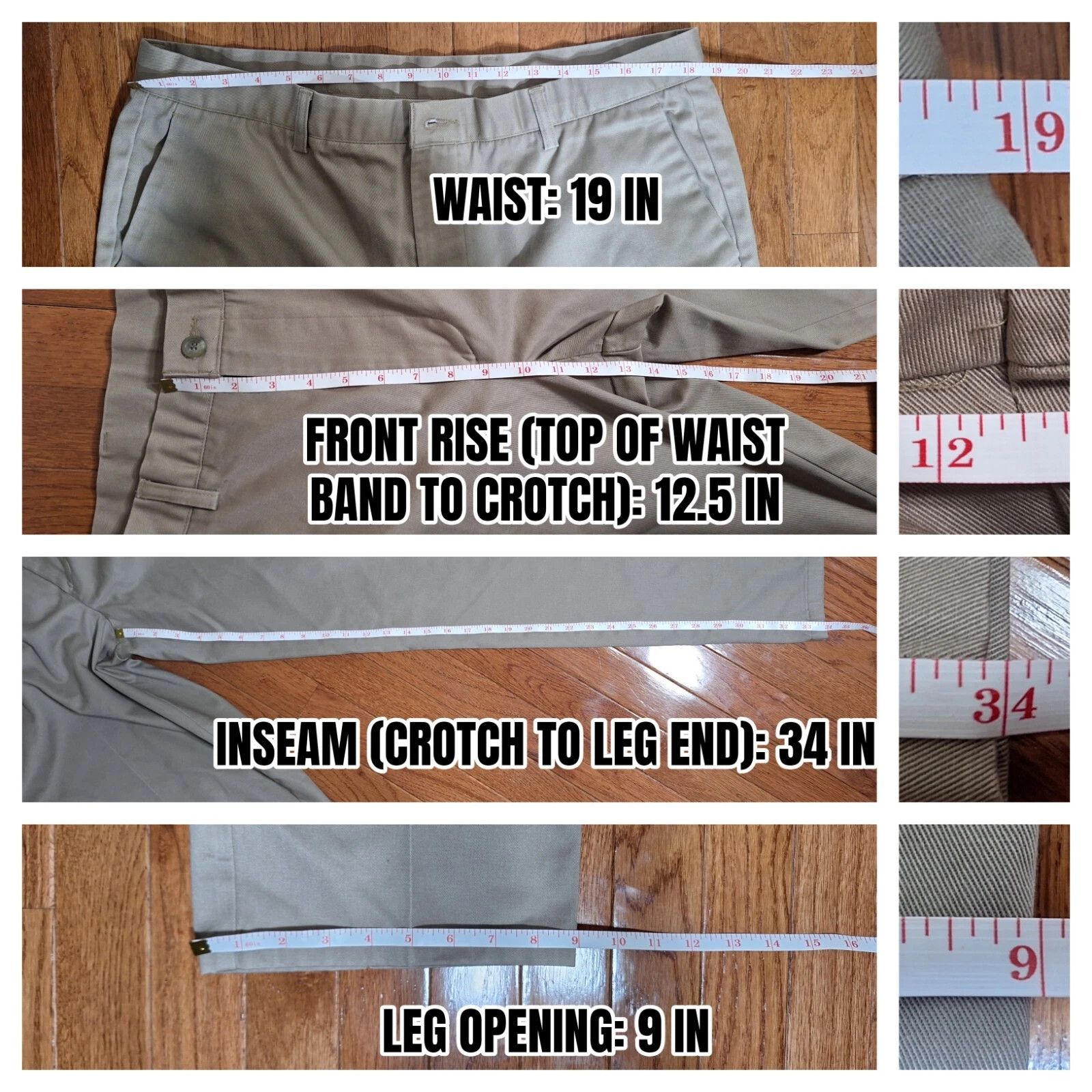 Dockers Dockers Straight Fit Khaki Pants Mens 38x34 Beige Flat Front Size US 38 / EU 54 - 6 Thumbnail