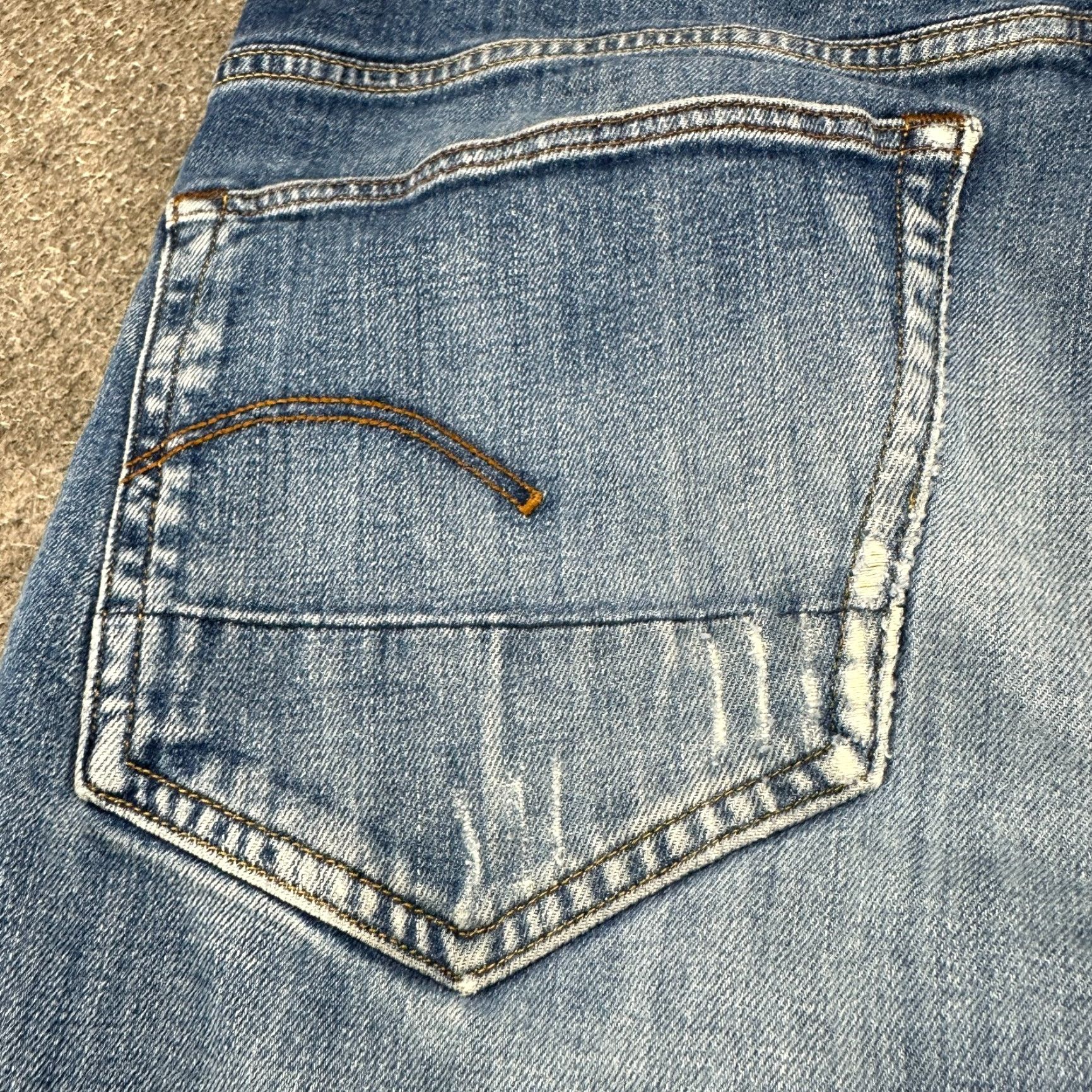 G-Star G-Star 3301 Jeans Mens 32x32 Blue Button Fly 3D Tapered Regular Stretch Medium Wash Denim pants Size US 32 / EU 48 - 4 Thumbnail