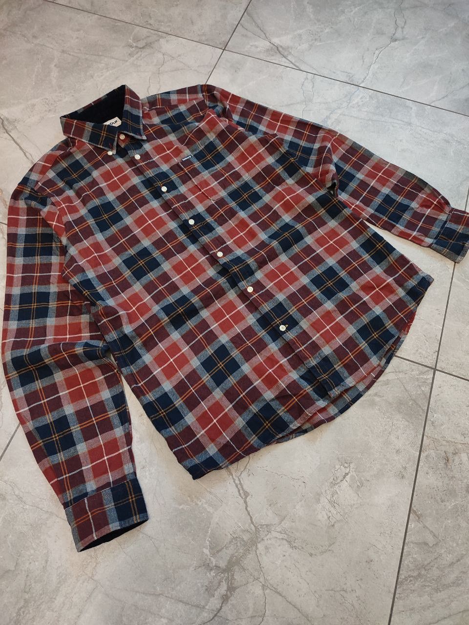 Barbour Barbour coton shirt red navy cage print M size Size US M / EU 48-50 / 2 - 2 Thumbnail