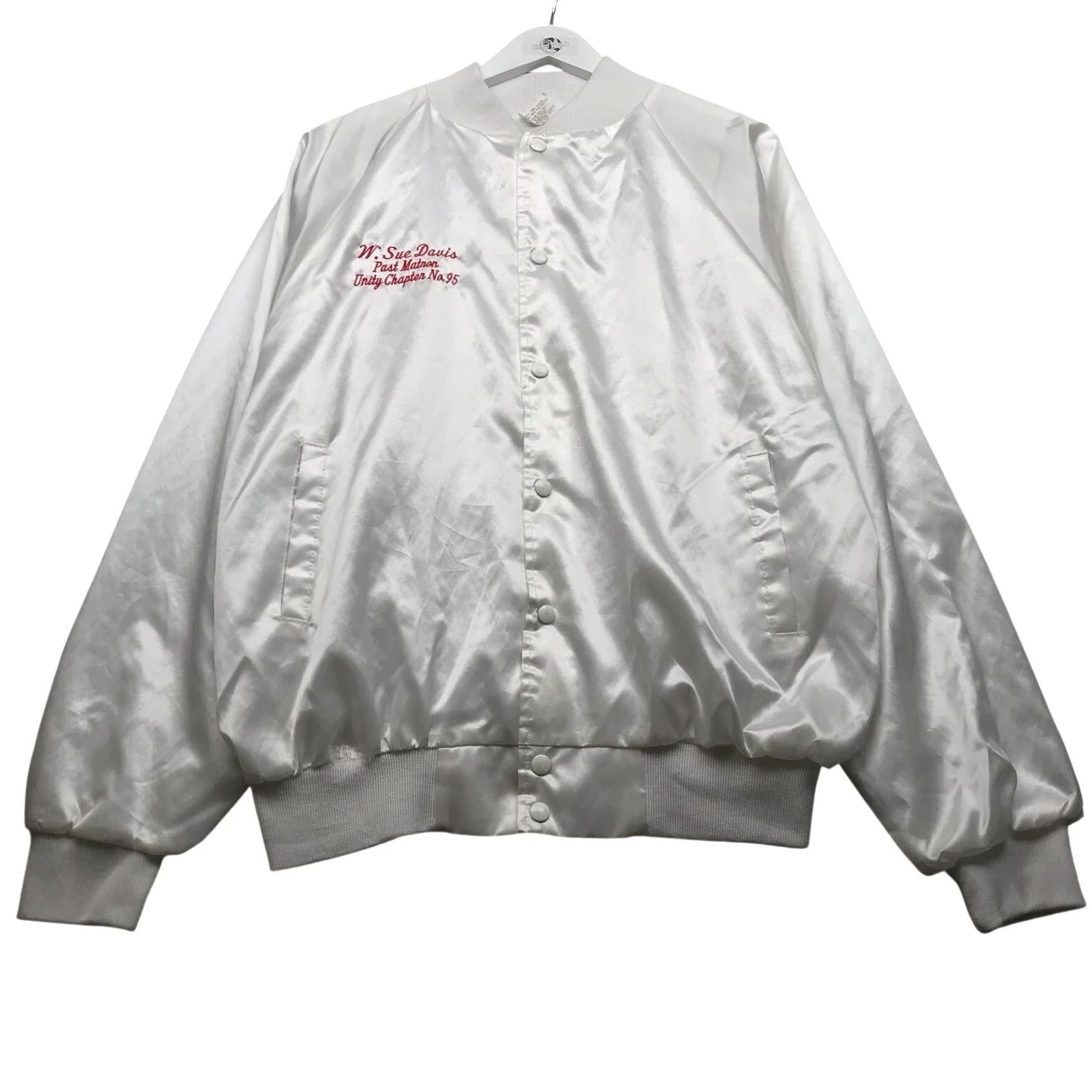 Vintage VINTAGE Bomber Jacket Mens XL Gray Auburn OES Unity Chapter No. 95 Nylon Embroidered Pockets | 70s Casual Lightweight Size US XL / EU 56 / 4 - 2 Thumbnail