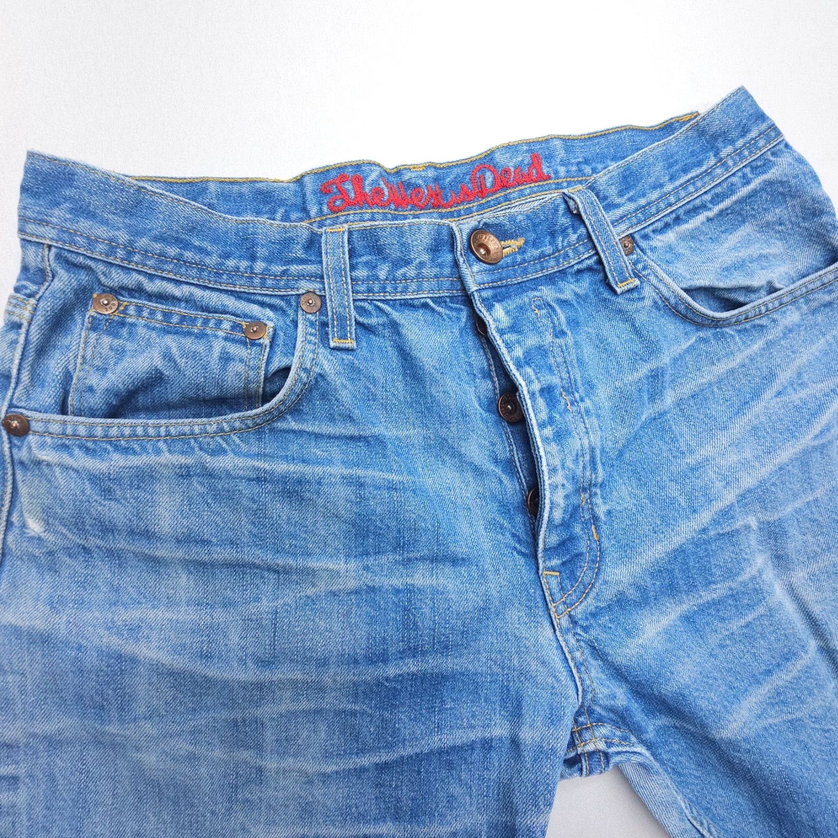 The West Is Dead The West Is Dead Jeans Mens 33 x 30 Button Fly Selvedge Chain Stitch Size US 33 - 7 Thumbnail