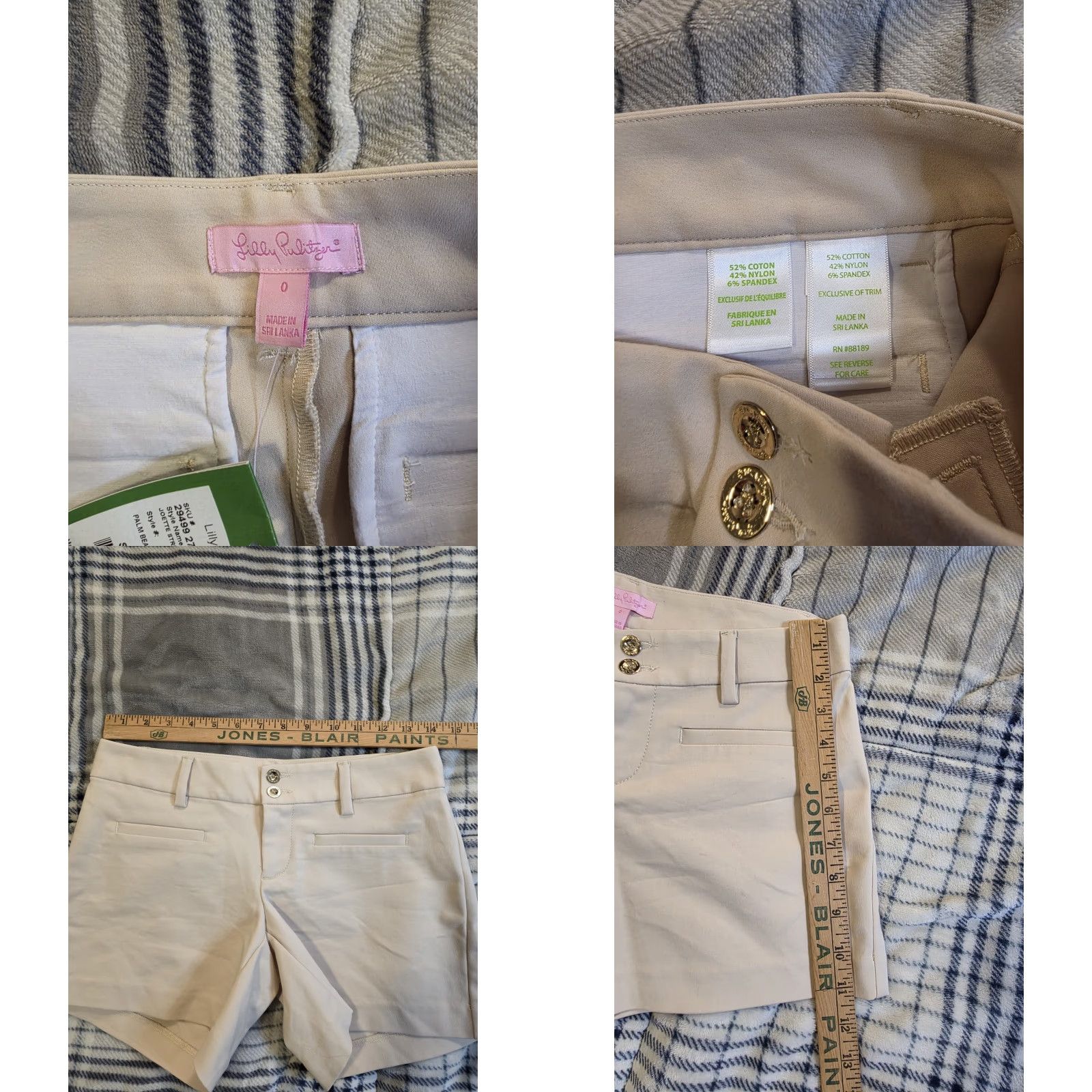 Lilly Pulitzer VINTAGE Lilly Pulitzer Joette Stretch Dinner Shorts Palm Beach Sandstone Women's 0 NWT Size 25" / US 0 / IT 36 - 8 Thumbnail