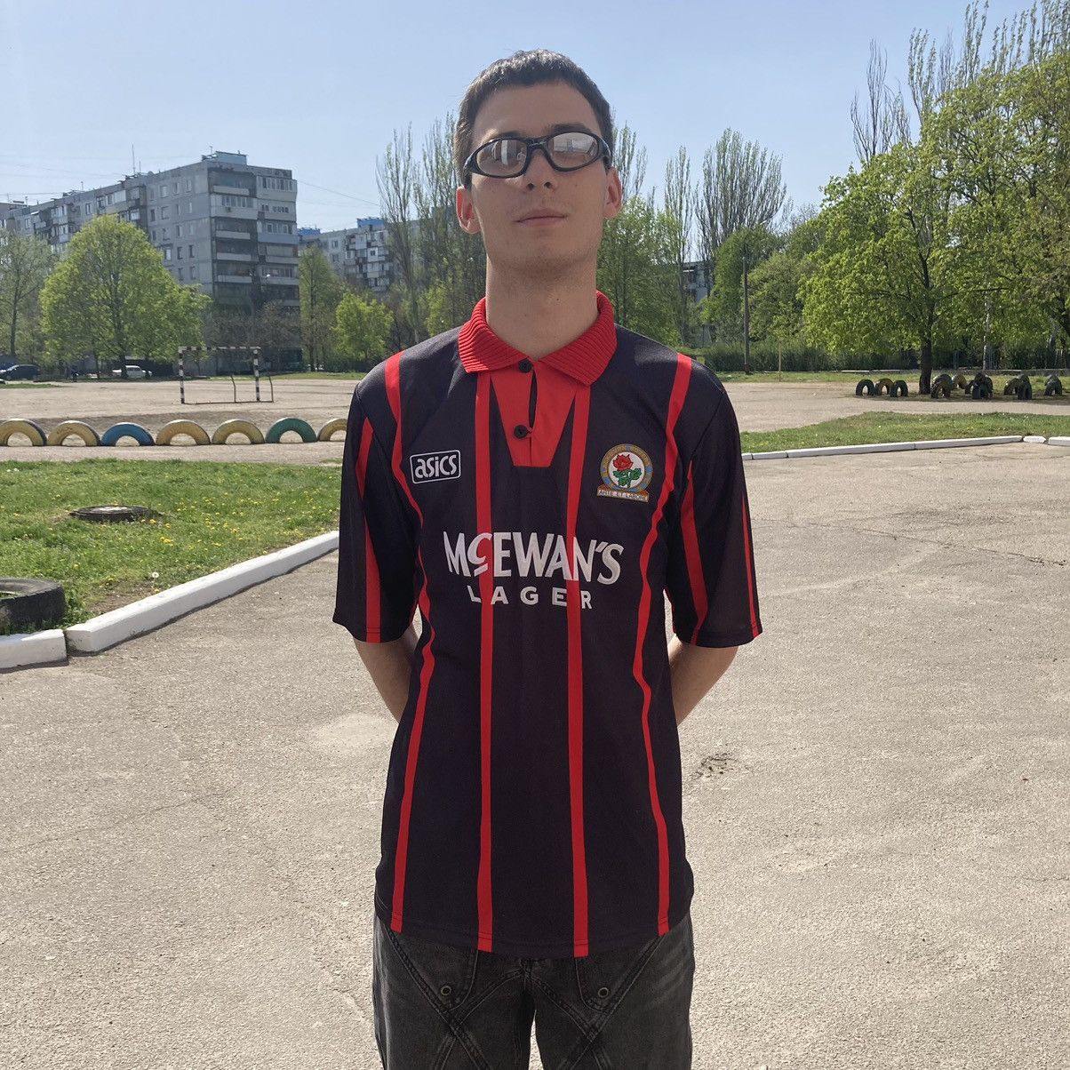 image of Asics 1994 Fc Blackburn Rovers Jersey in Black/Red, Men's (Size Medium)
