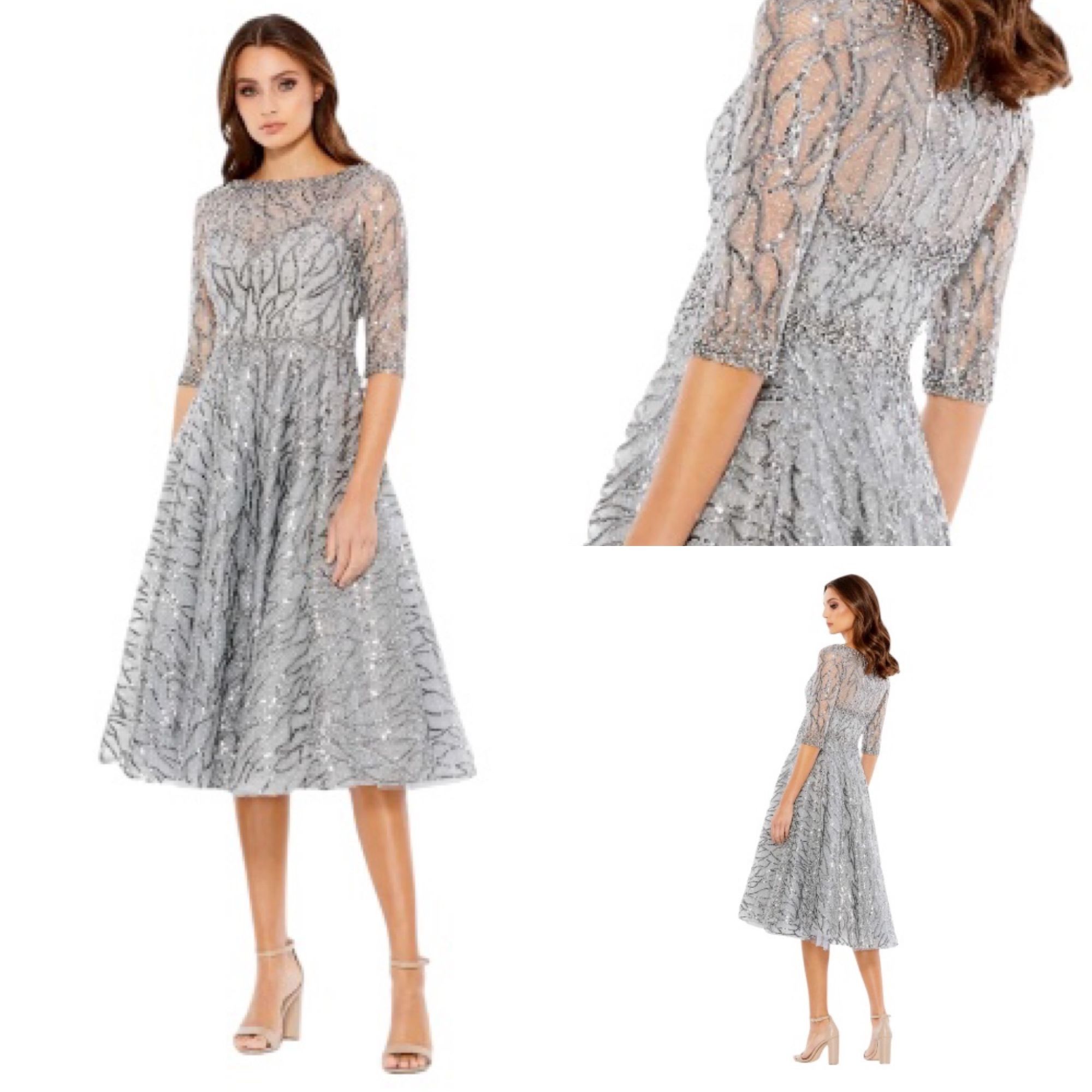 Mac Duggal MAC DUGGAL 20252 High Neck Above Elbow Sleeve Embellished A- Size XL / US 12-14 / IT 48-50 - 1 Thumbnail