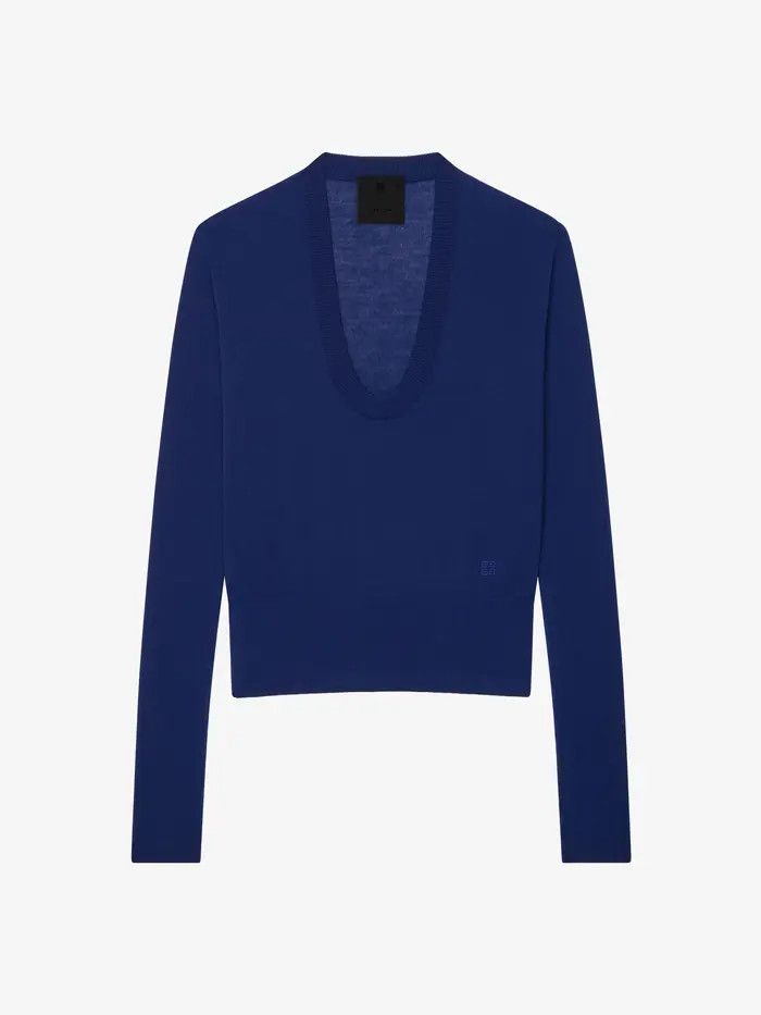 Givenchy o1w1db10326 U-Neck Long Sleeves Sweater in Saphir Blue Size M / US 6-8 / IT 42-44 - 1 Thumbnail