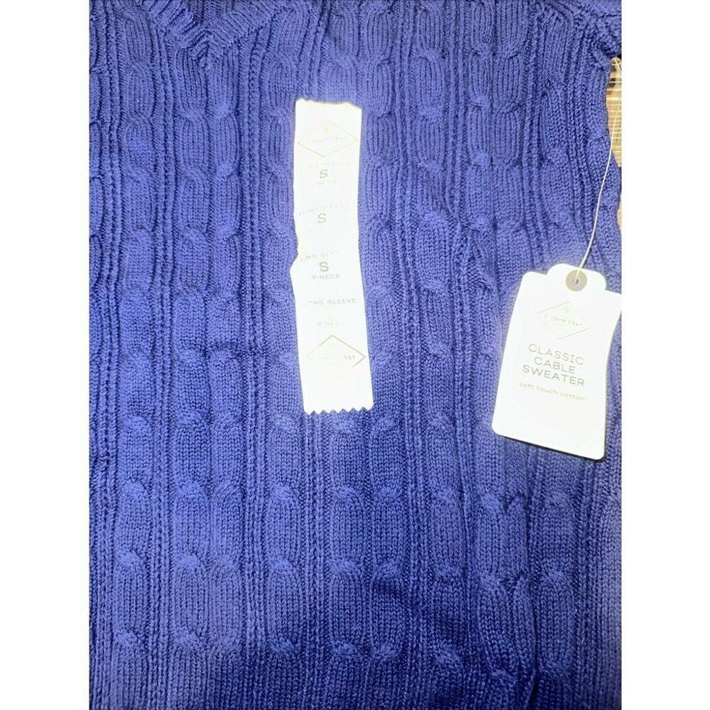 St. Johns Bay St Johns Bay Women Sweater Navy Knit Long Sleeve V Neck. 10 Size S / US 4 / IT 40 - 3 Thumbnail