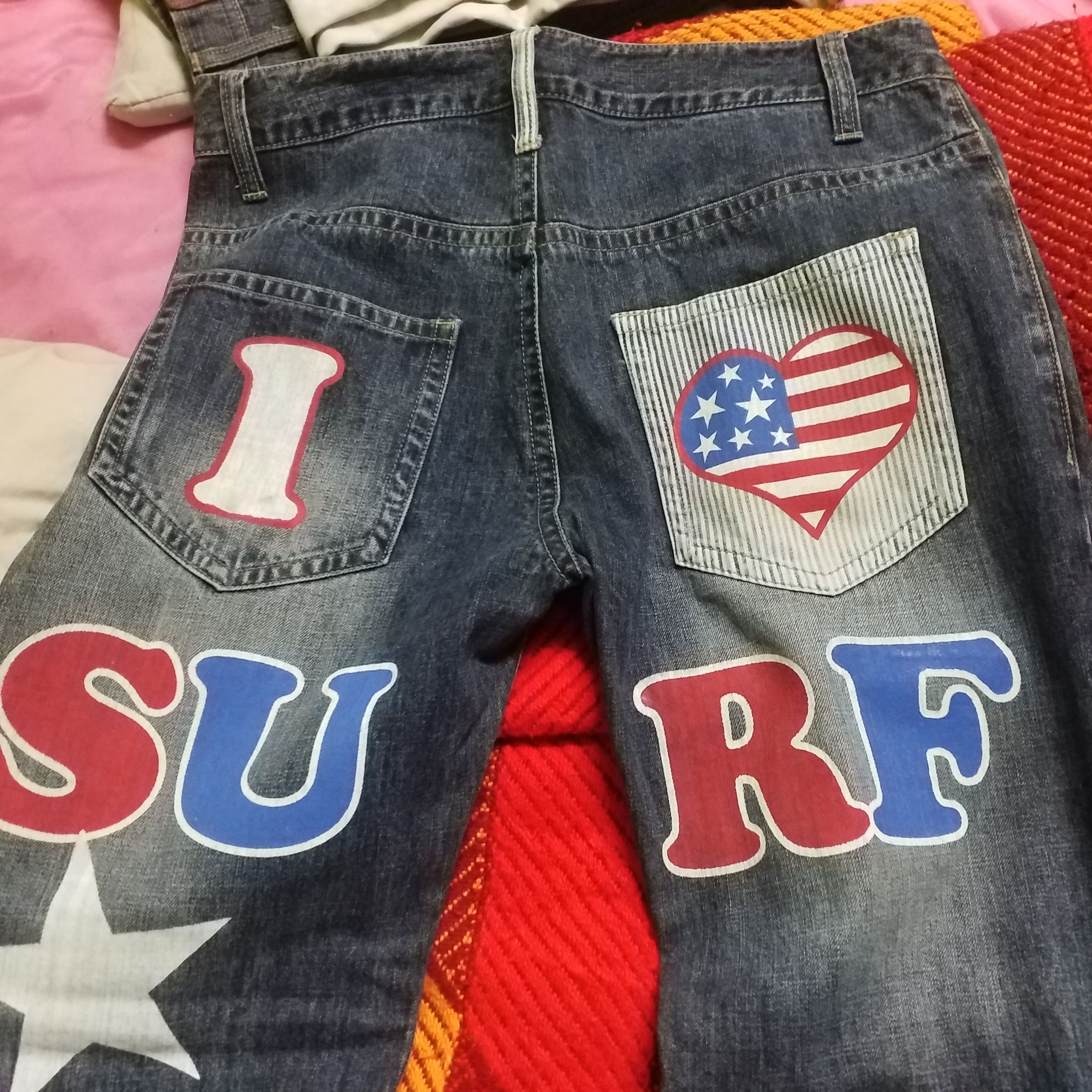 Japanese Brand OVER PRINT JEANS LIKE NEW Size US 34 / EU 50 - 7 Thumbnail