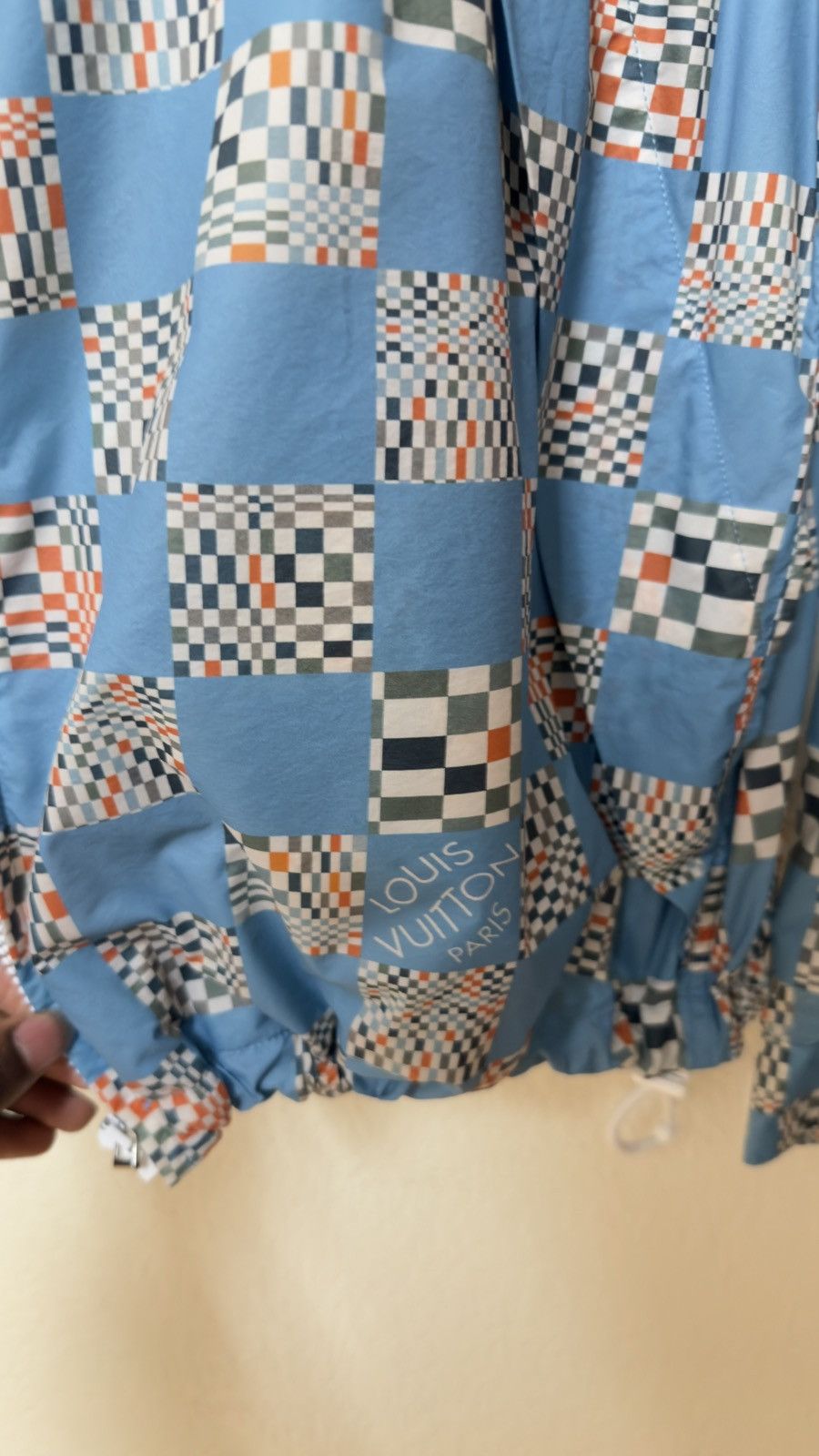 Louis Vuitton Louis Vuitton Distorted Damier Blue Nylon Windbreaker Jacket Size US M / EU 48-50 / 2 - 6 Thumbnail