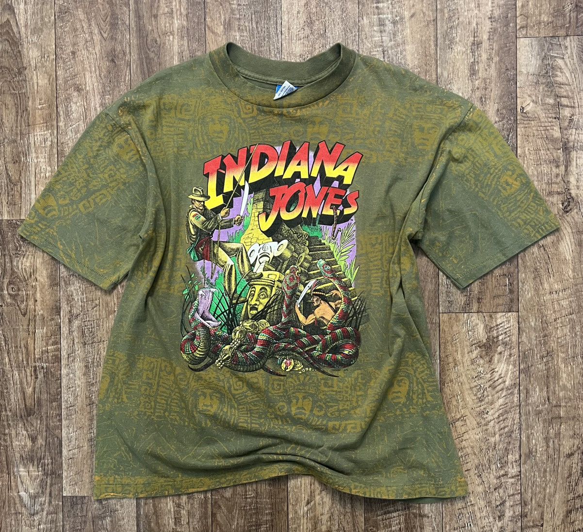 Disney Indiana Jones 90s Disney All Over Print single stitch tee Size US XL / EU 56 / 4 - 1 Thumbnail