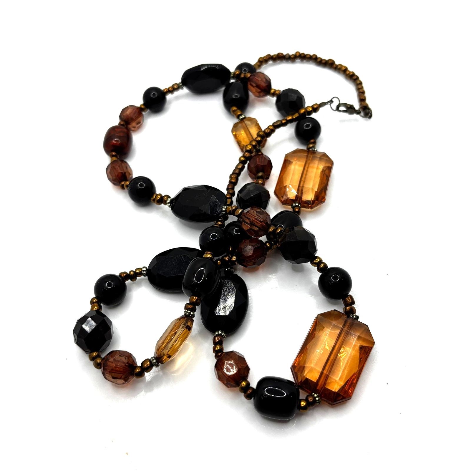 Liz Claiborne LIZ CLAIBORNE Women’s Faux Amber & Brown Stones Necklace 36” Size ONE SIZE - 4 Thumbnail