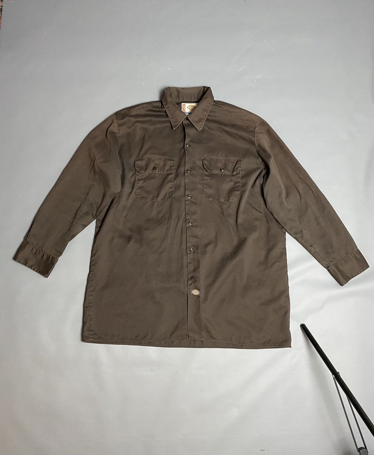 Dickies Vtg Dickies Work Faded Shirt Long Sleeve Brown/Khaki Size XL Size US XL / EU 56 / 4 - 1 Thumbnail