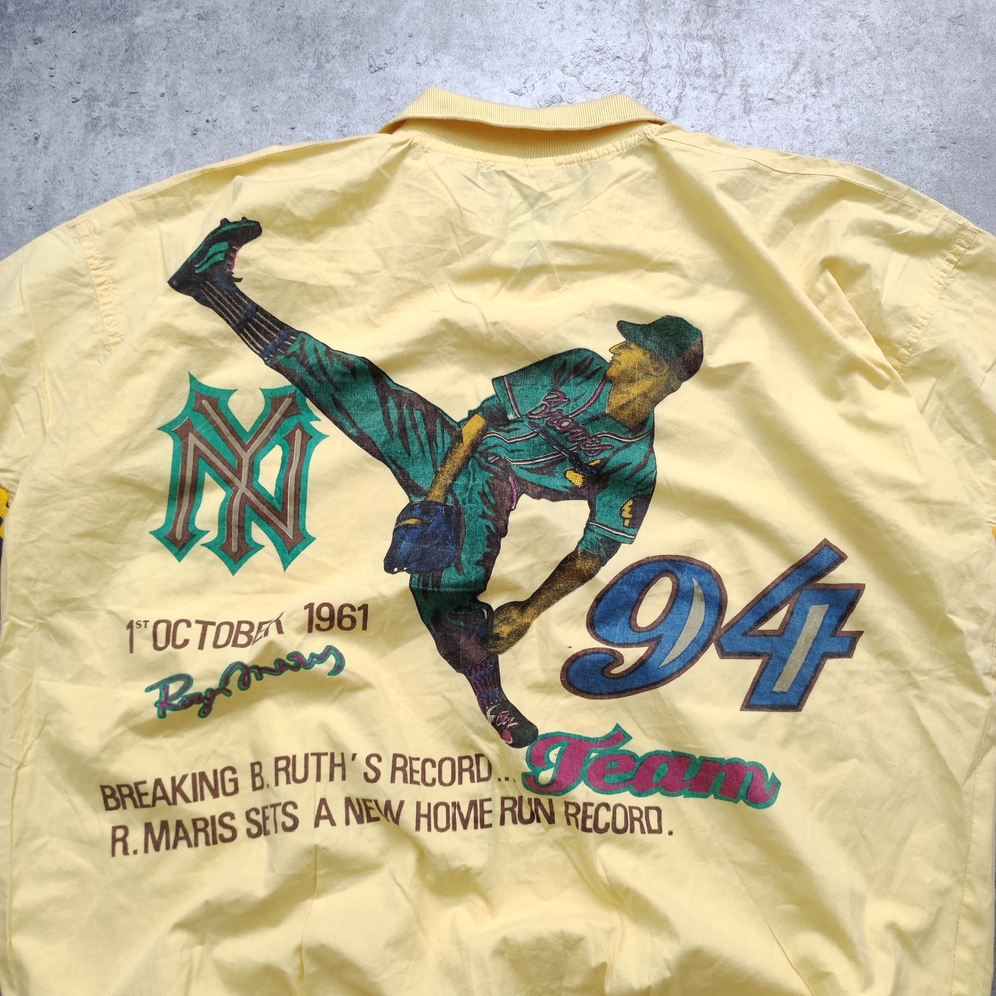 MLB × Vintage Vintage RARE 90s Avant Garde MLB 94' Team Yellow Jersey Size US XL / EU 56 / 4 - 10 Thumbnail