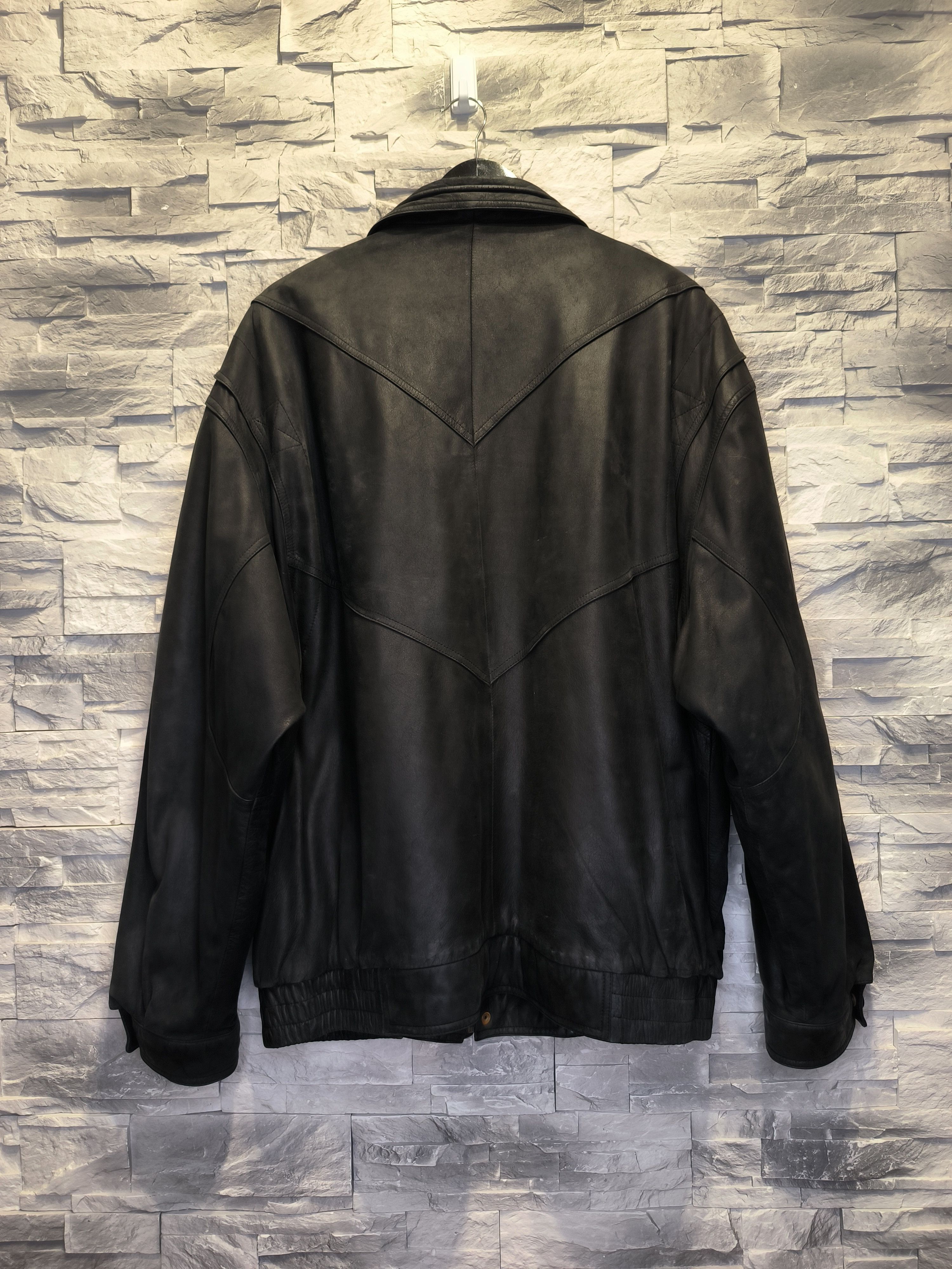 C&A C&A Vintage Leather Jacket Black Size US XXL / EU 58 / 5 - 4 Thumbnail