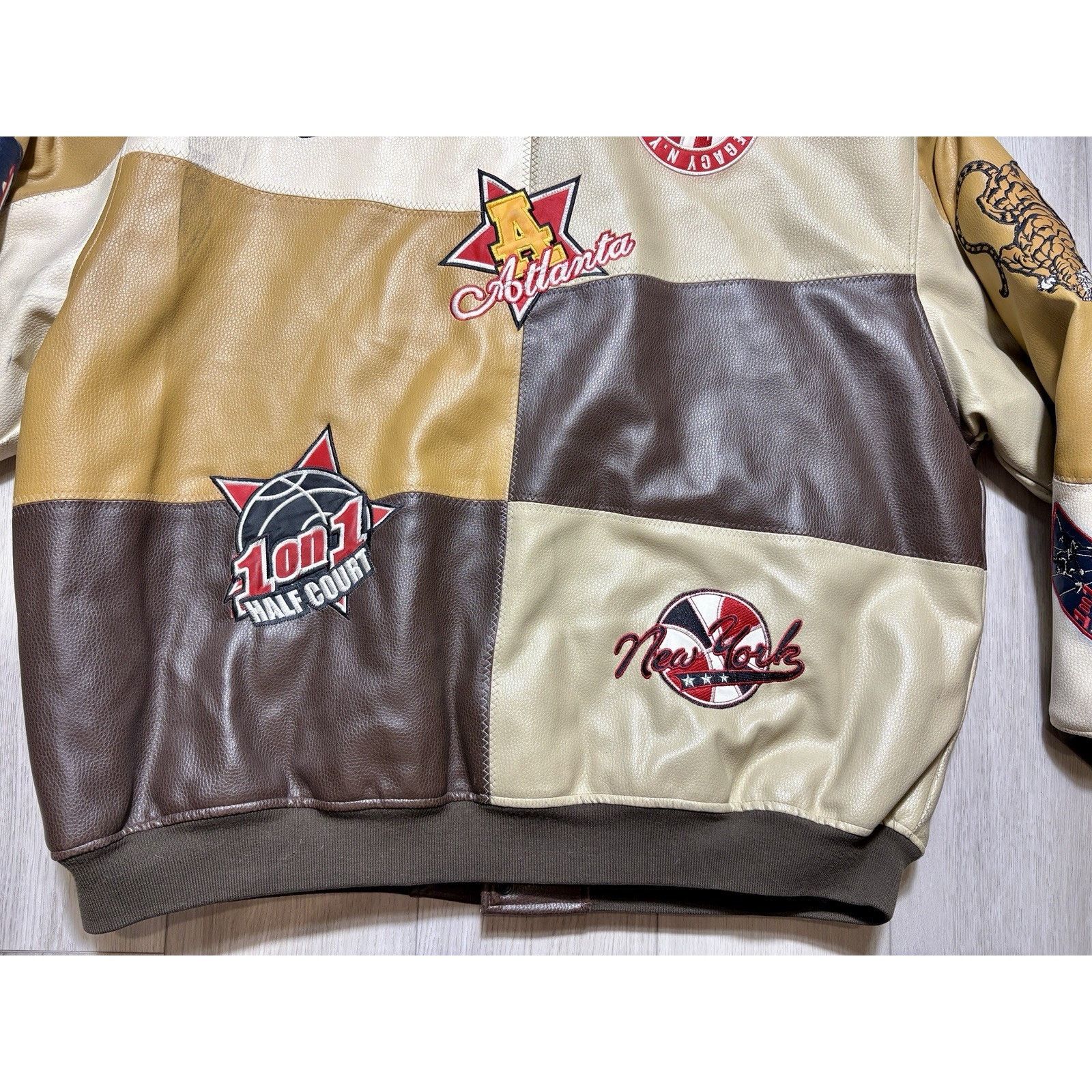 Other Raw Blue Patchwork Varsity Jacket Mens 3XL Basketball Y2K Size US XXL / EU 58 / 5 - 14 Thumbnail