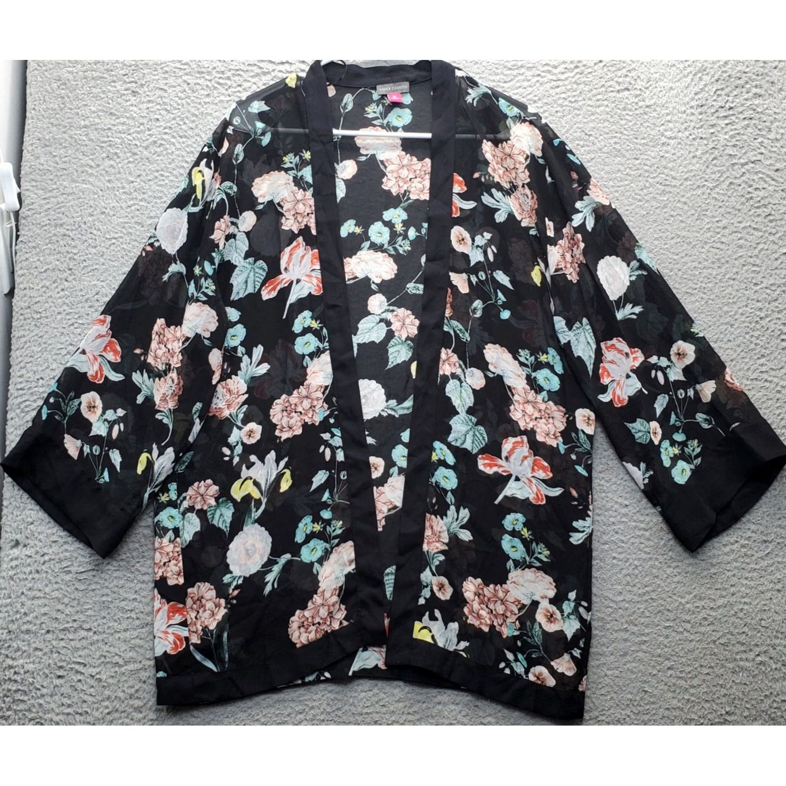 Vince Camuto Vince Camuto Kimono Top Womens XS Multi Floral Open Front Shirt Size XS / US 0-2 / IT 36-38 - 2 Thumbnail