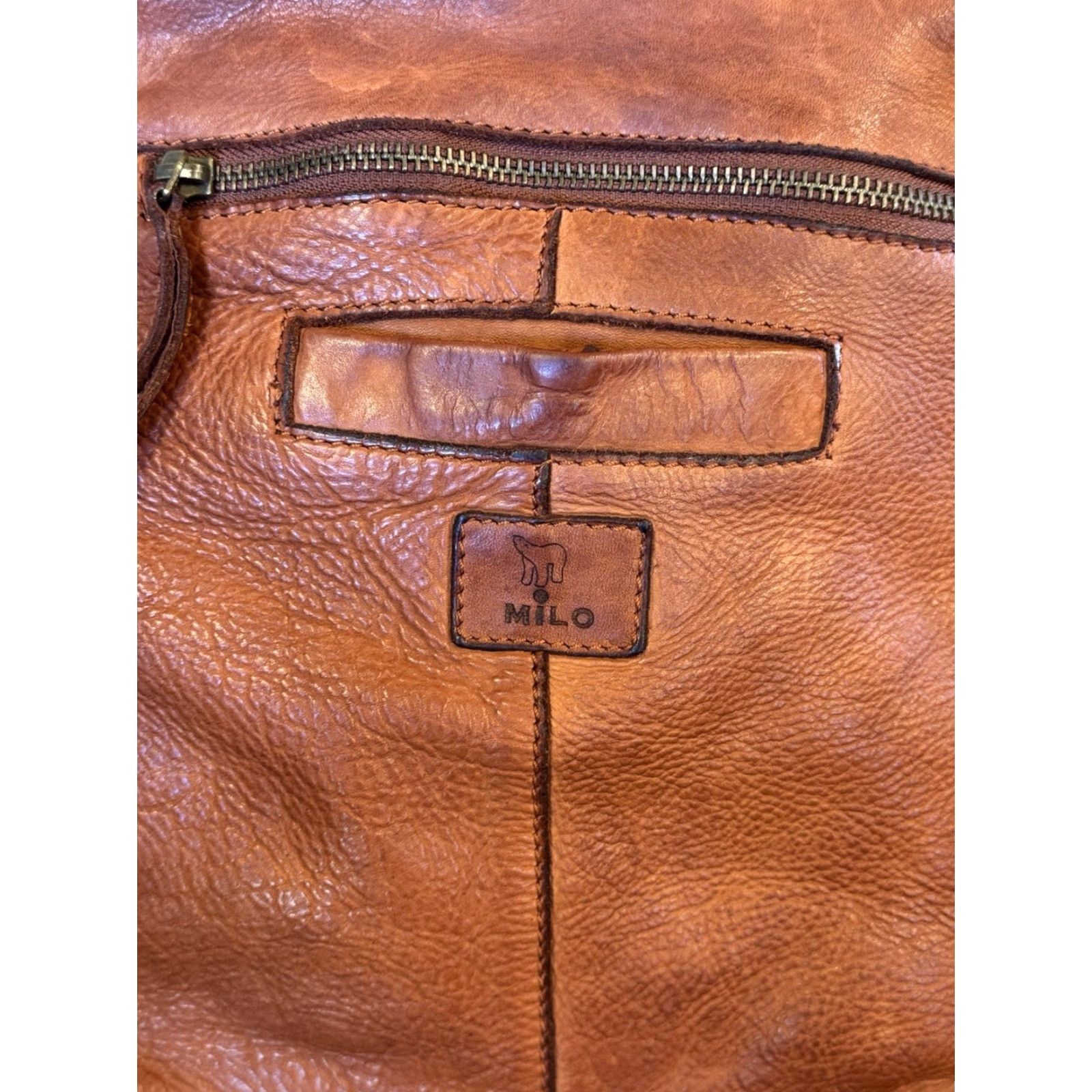 Vintage Milo Luna Cognac Leather Crossbody Bag Medium Size ONE SIZE - 2 Thumbnail