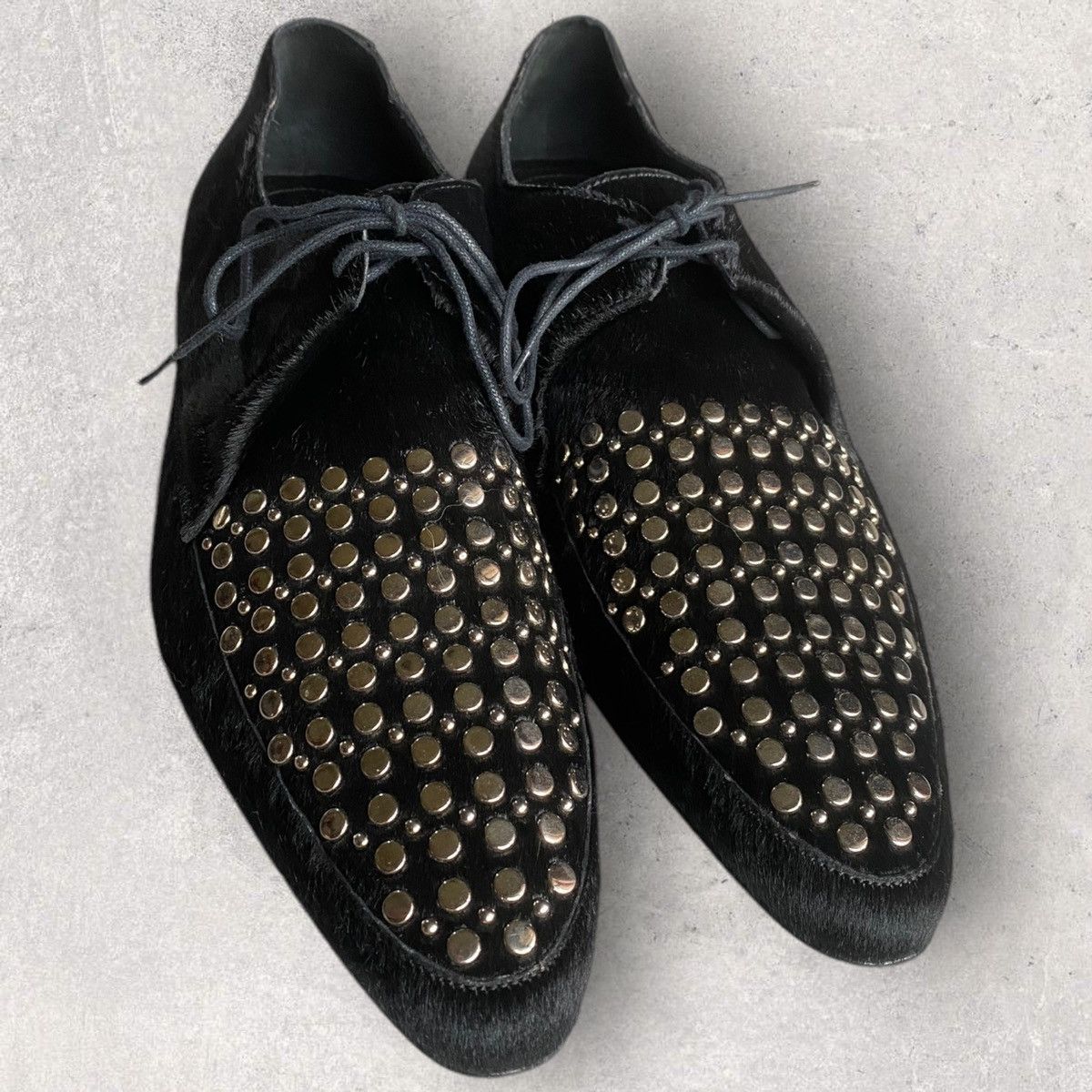 Burberry Fall13 Studded Black Pony Hair Shoes christopher bailey Size US 9 / EU 42 - 2 Thumbnail