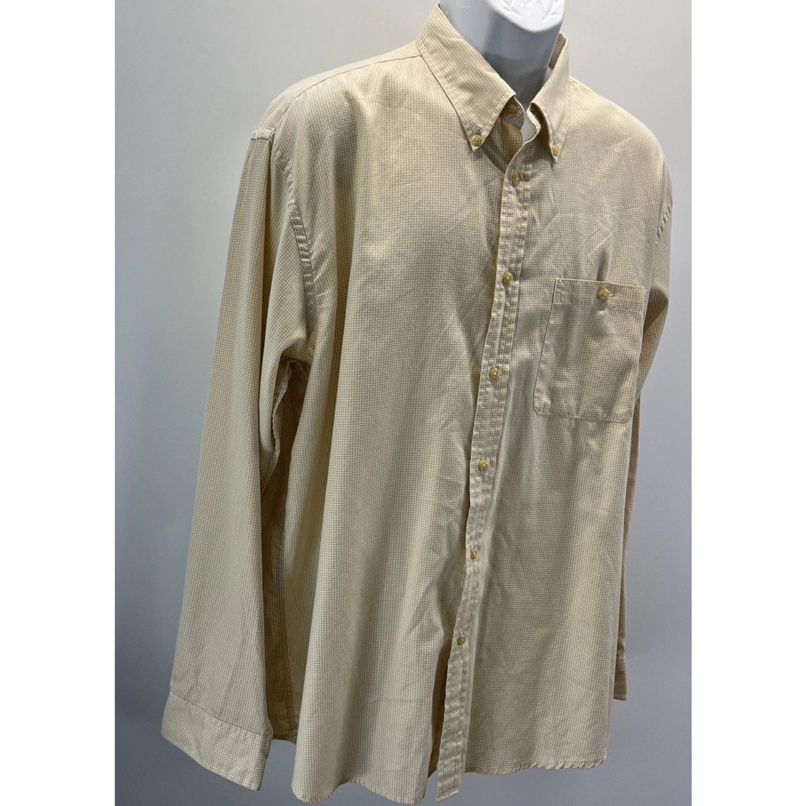 Izod IZOD Shirt Mens L Yellow Check Long Sleeve Size US L / EU 52-54 / 3 - 2 Thumbnail