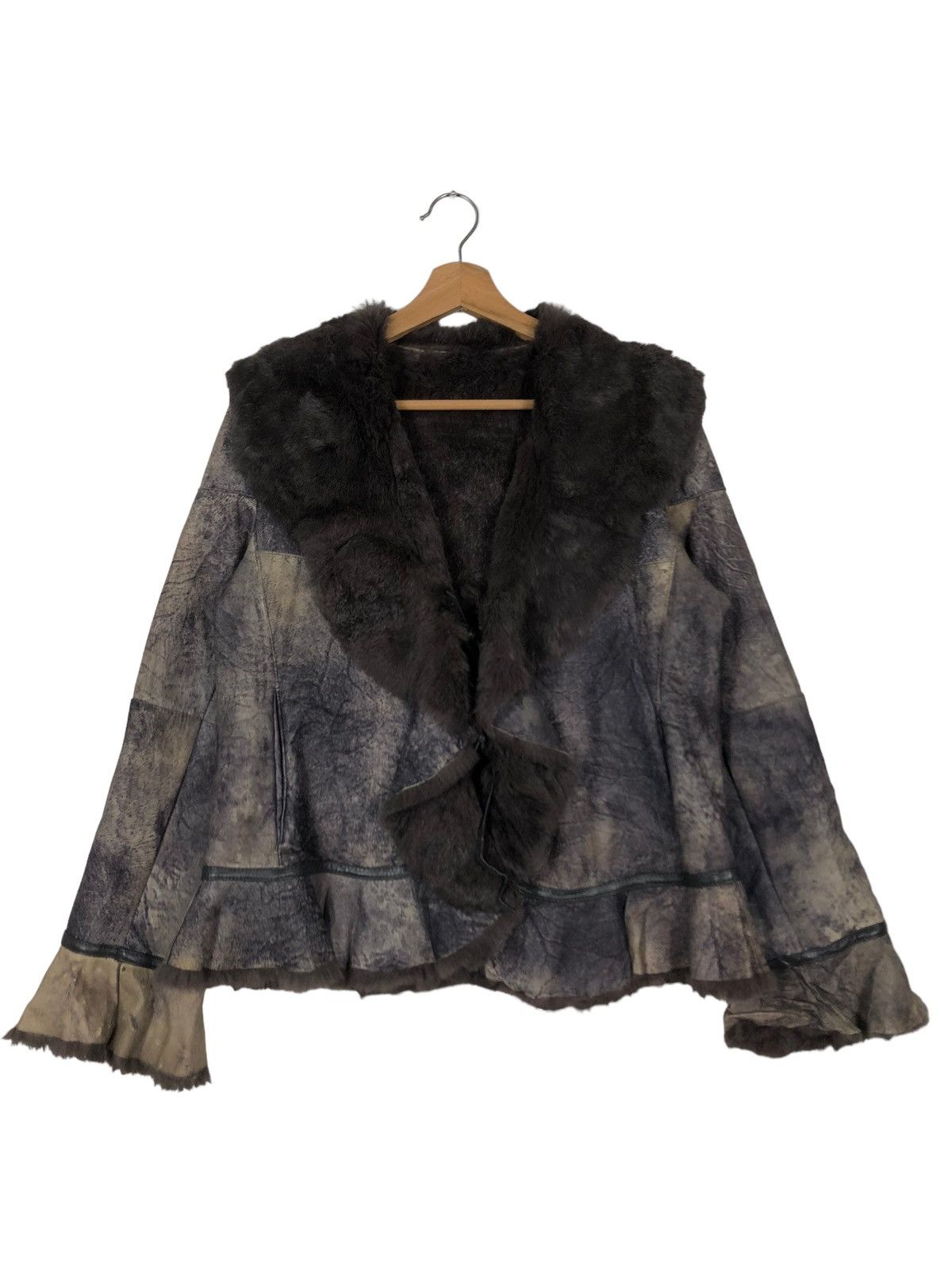 Japanese Brand 🔥VINTAGE LEATHER JACKET PATCHWORK CONCERTINA MINK FUR Size M / US 6-8 / IT 42-44 - 3 Thumbnail