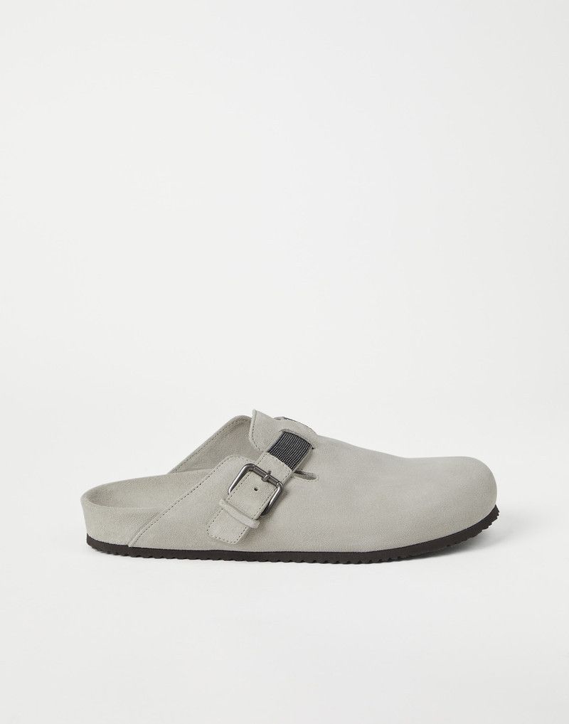 Brunello Cucinelli o1B3y1r0426 Suede Clogs in Grey Size US 8 / IT 38 - 1 Thumbnail