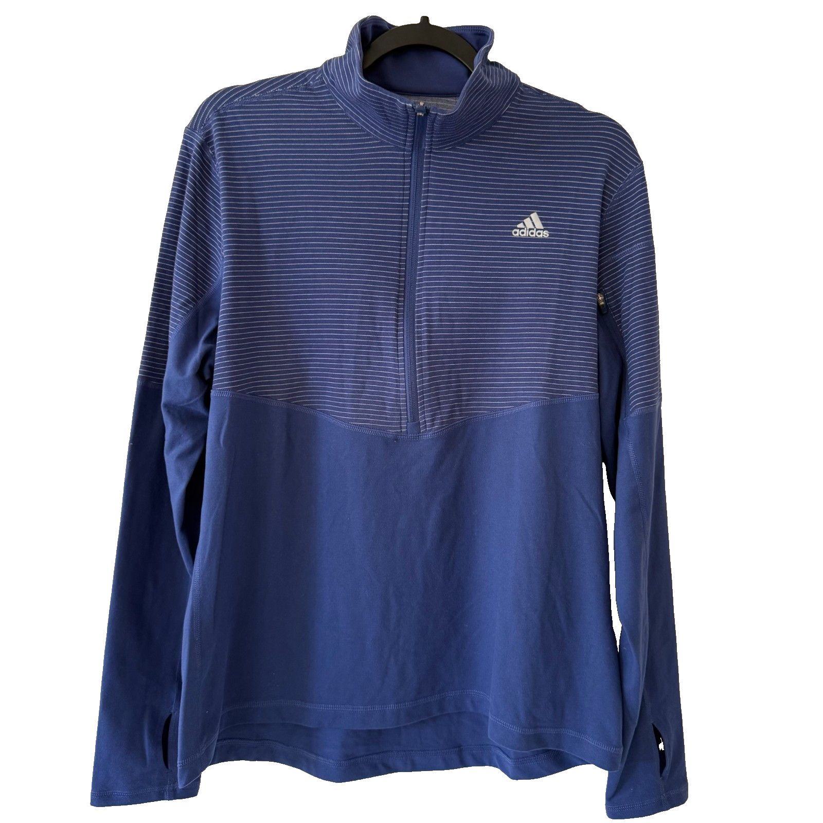 Adidas Adidas Climalite Womens XL 1/4 Zip Pullover Blue Striped Size XL / US 12-14 / IT 48-50 - 1 Thumbnail