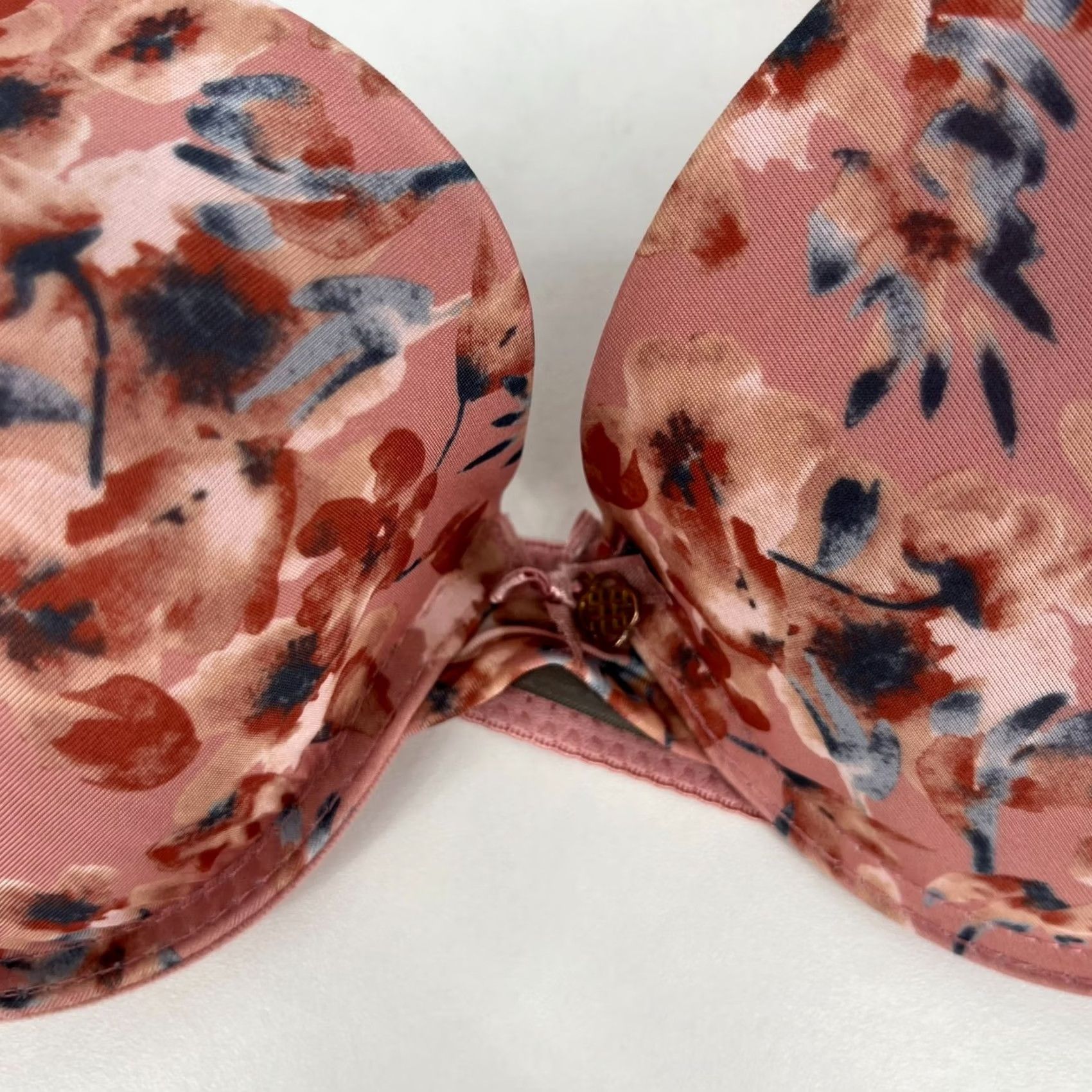 Pinko Daisy Fuentes Bra Women's 36C Pink Floral Print Underwired Push Up Shirt Adult Womens 36C Pink Floral Daisy Fuentes Bra Size ONE SIZE - 4 Thumbnail