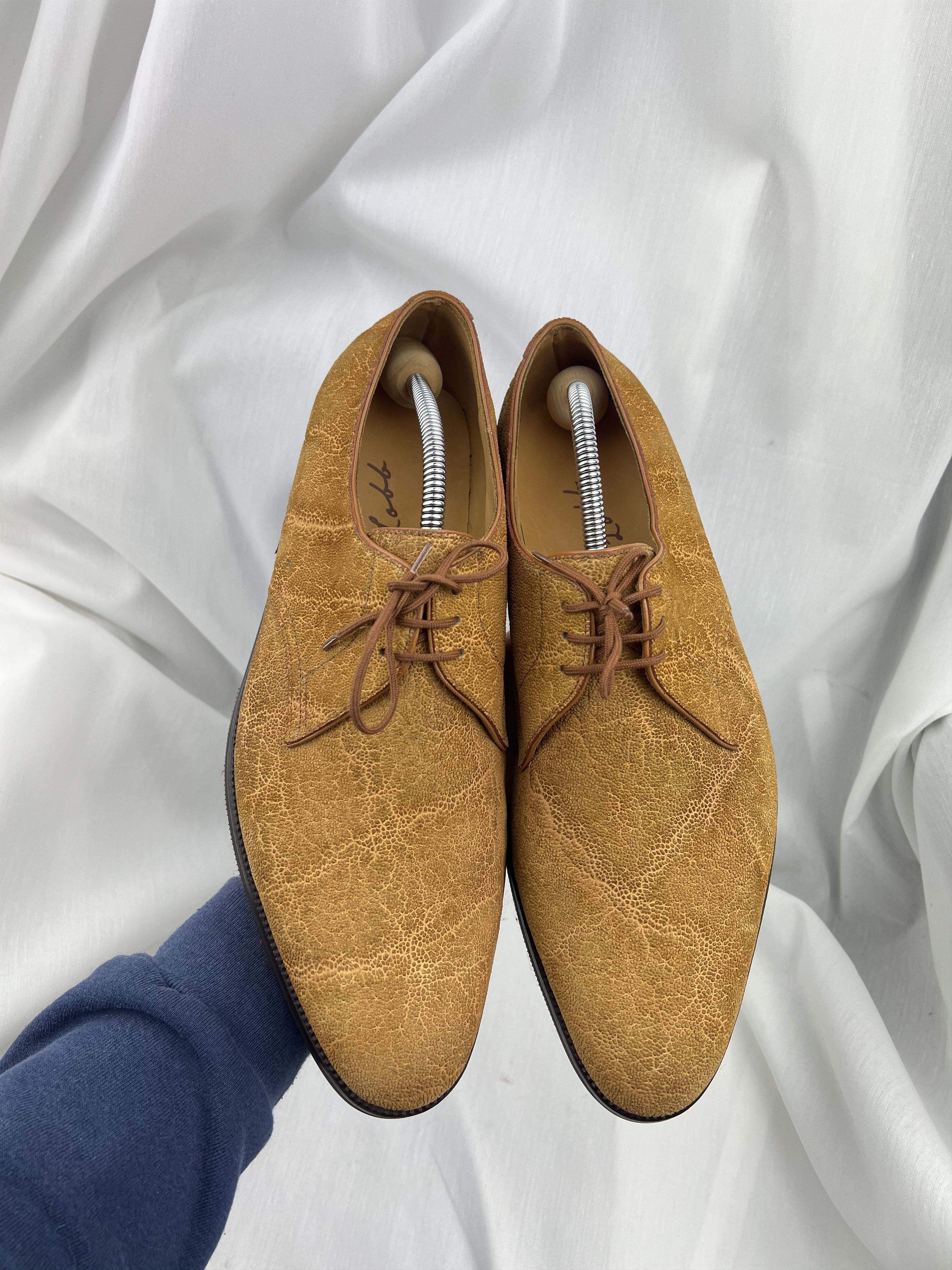 John Lobb Amazing Textured Exotic Leather Derby Dress Shoes Size US 12 / EU 45 - 2 Thumbnail
