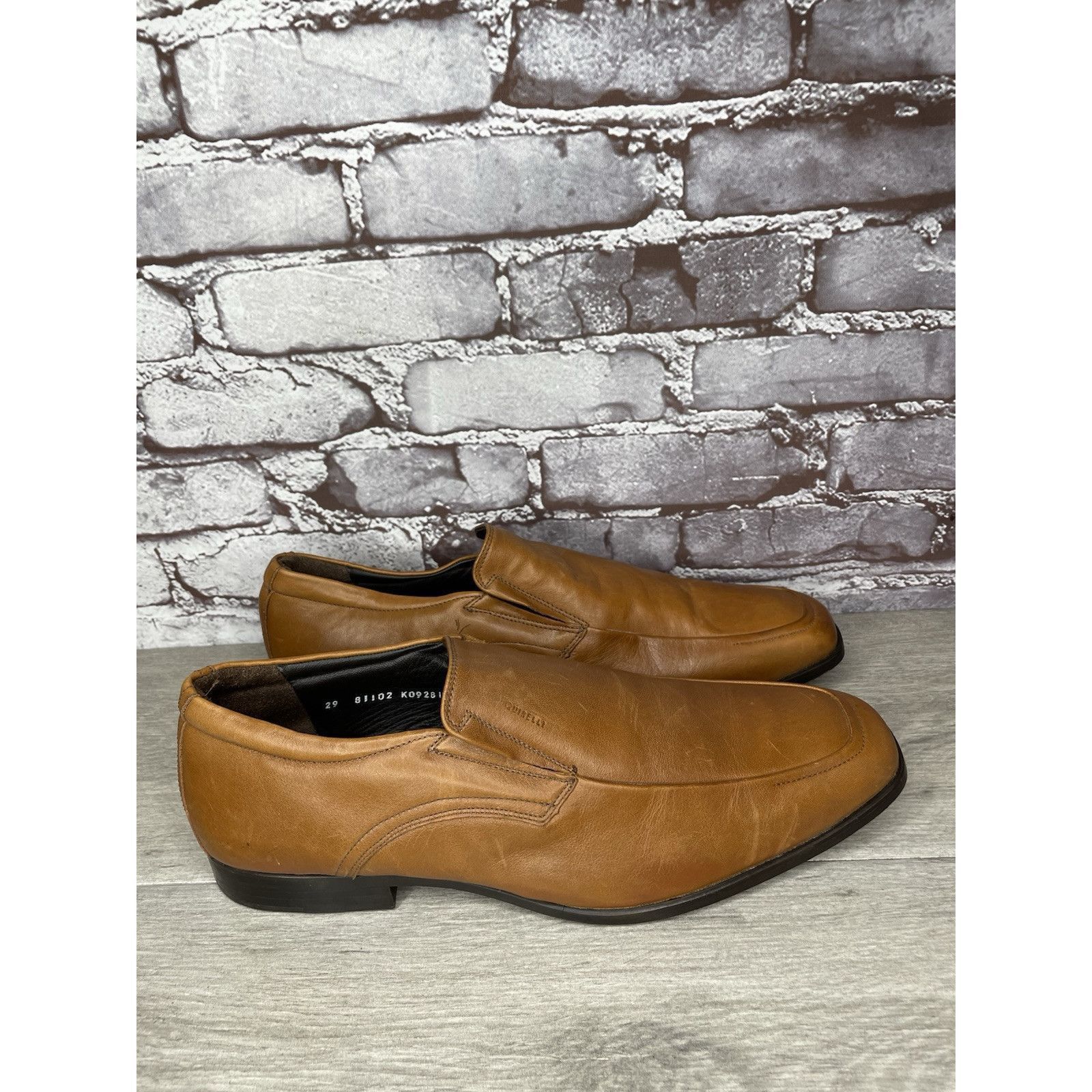 Other Quirelli Brown Leather Slip On Square Toe Dress Loafers Shoe Size US 11.5 / EU 44-45 - 3 Thumbnail