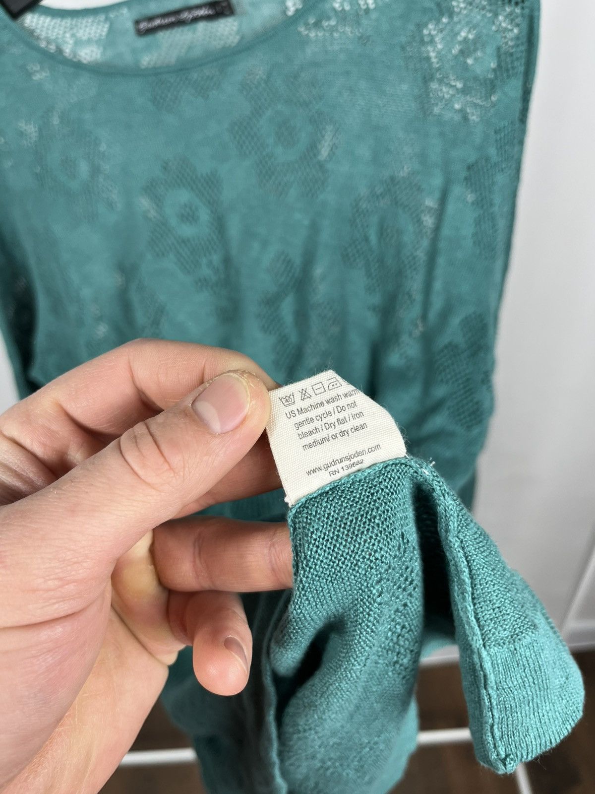 Gudrun Sjoden Gudrun Sjoden Green Knit Lace Long Sleeve Top Size S Size S / US 4 / IT 40 - 7 Thumbnail