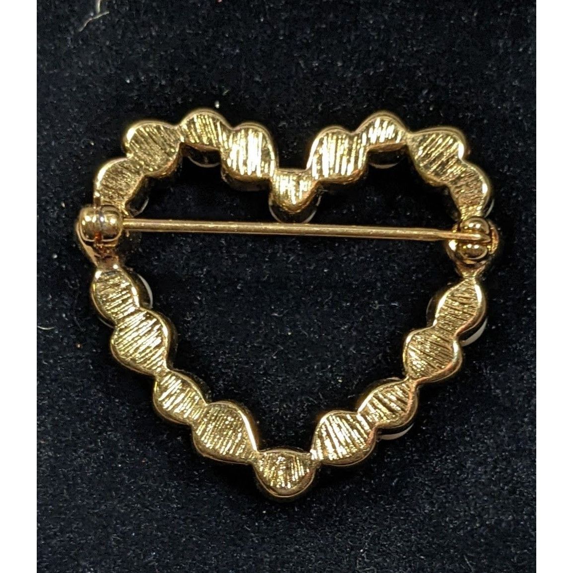 Other Vintage Open heart Gold Tone And Faux Pearl Brooch Size ONE SIZE - 3 Thumbnail