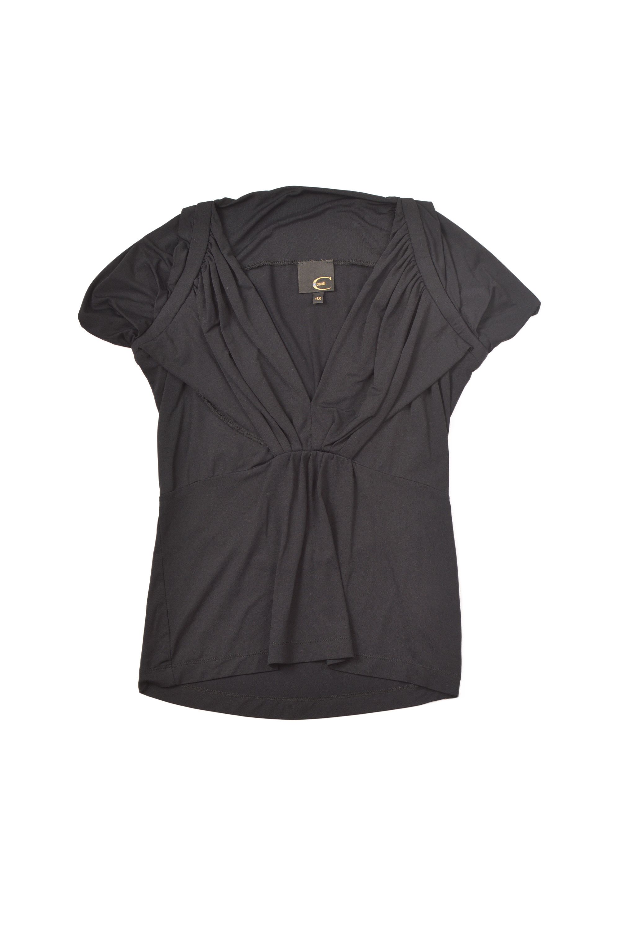 Just Cavalli Vintage Nylon Blend Black T-Shirt
