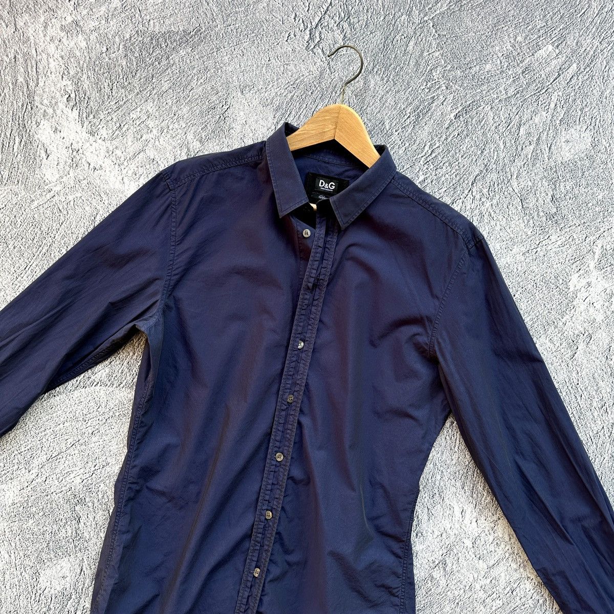 Dolce & Gabbana Vintage Men’s Shirts Button Up Dolce&Gabbana Dark Blue Size US L / EU 52-54 / 3 - 5 Thumbnail