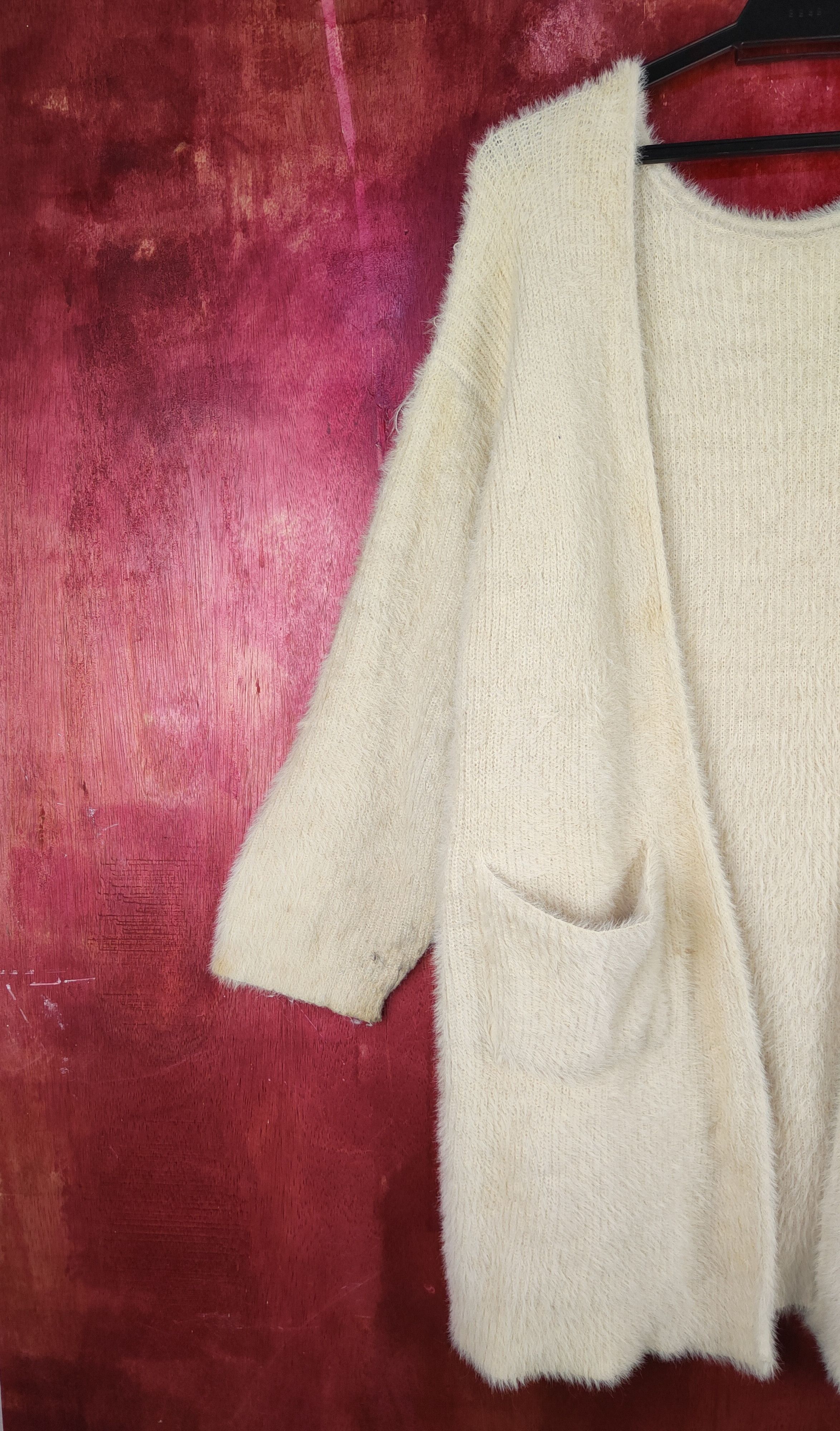 Japanese Brand Ryu Ryu Beige Shag Shaggy Fur Mohair Knitwear #S2071 Size M / US 6-8 / IT 42-44 - 3 Thumbnail