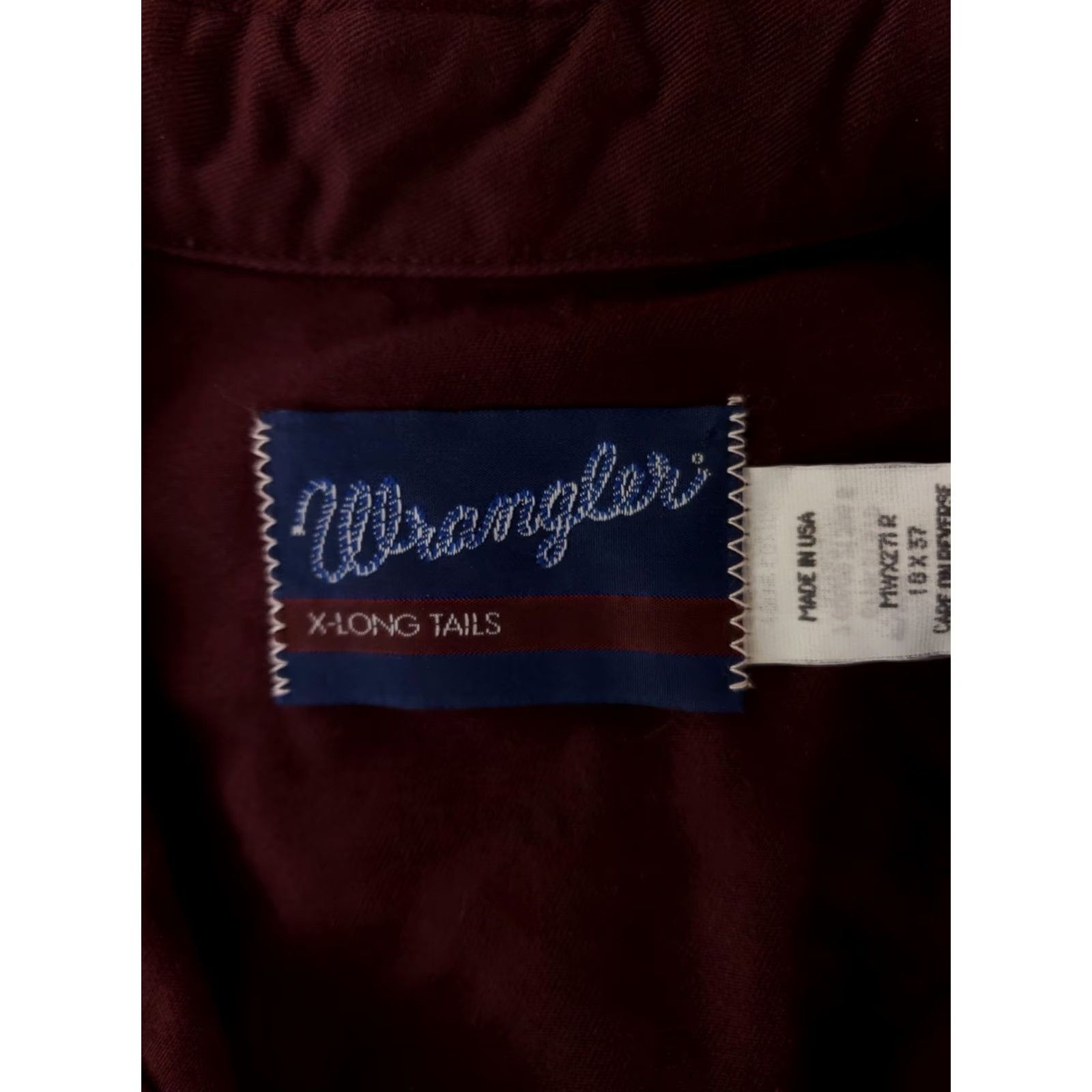 Wrangler Wrangler Shirt Purple Pearl Snap Button Up 2XL Made USA Mens Long Sleeve Maroon Purple 2XL Shirt Mens Jeans Tops Size US XXL / EU 58 / 5 - 4 Thumbnail